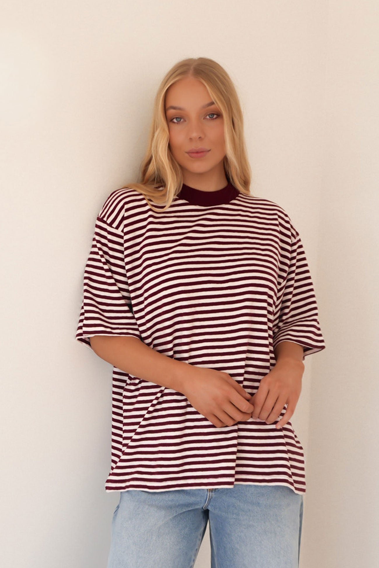 Paloma Oversized Stripe Tee Port