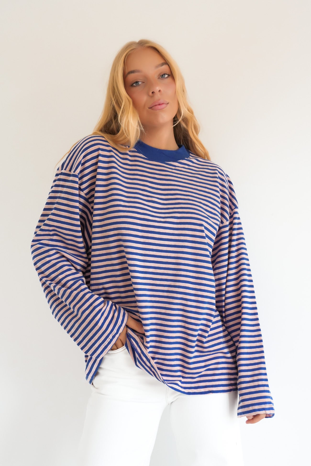 Paloma Long Sleeve Stripe Tee Blue