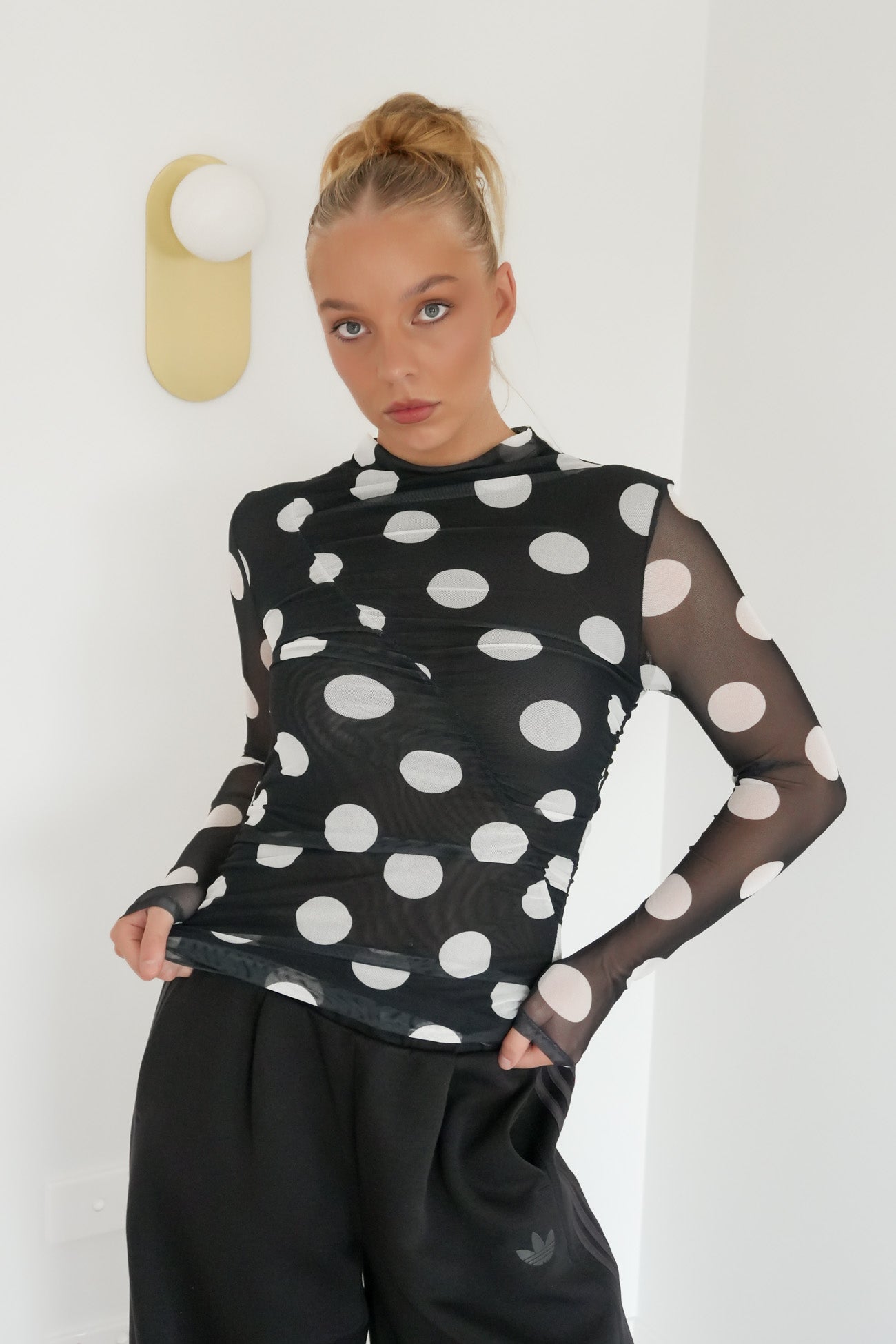 Pammie Seamed Mesh Top Spot