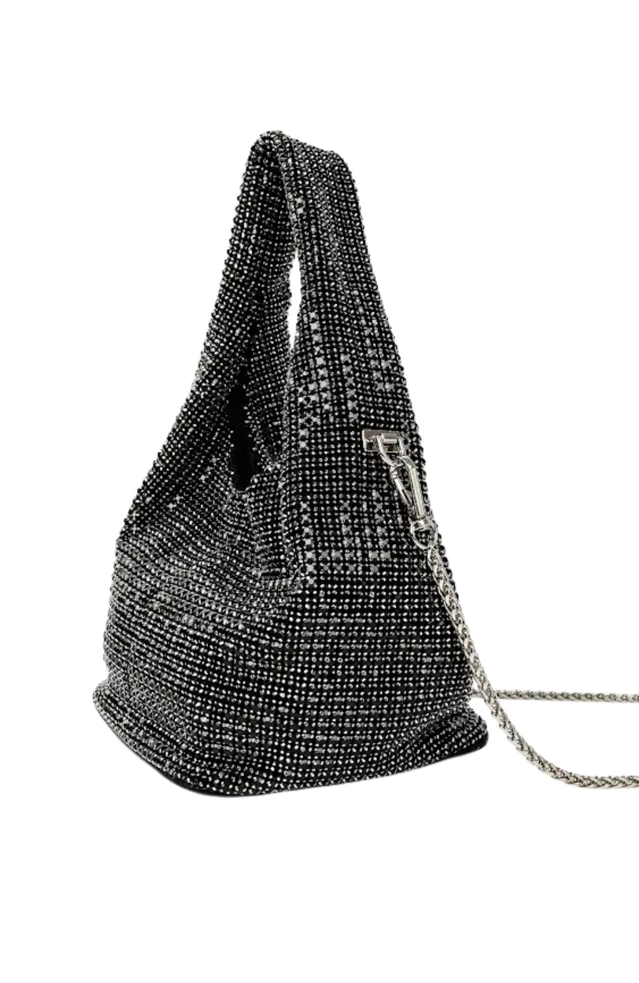 Paris Rhinestone Handbag Black