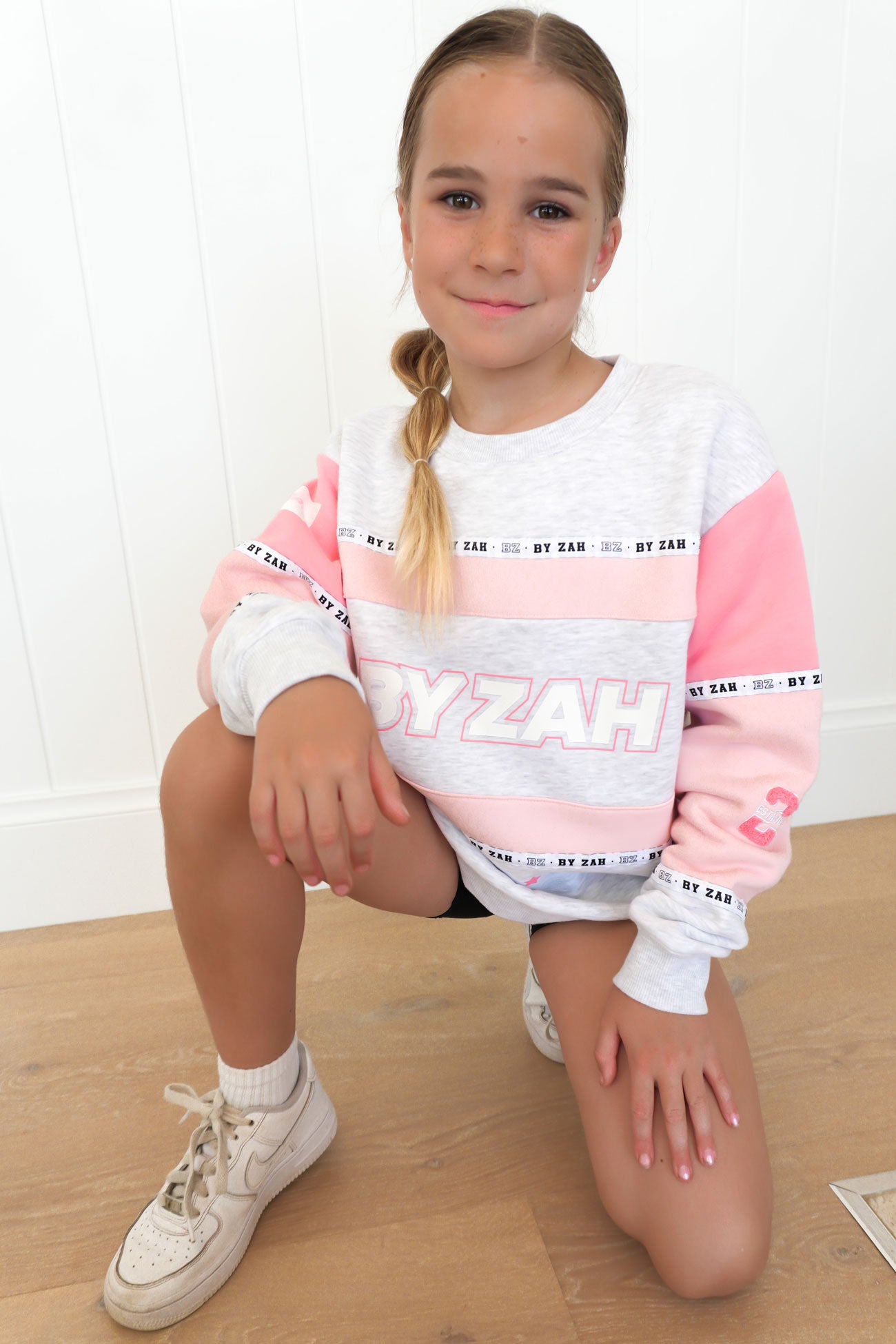 Paxton Mini Me Crew Pink Grey Marle