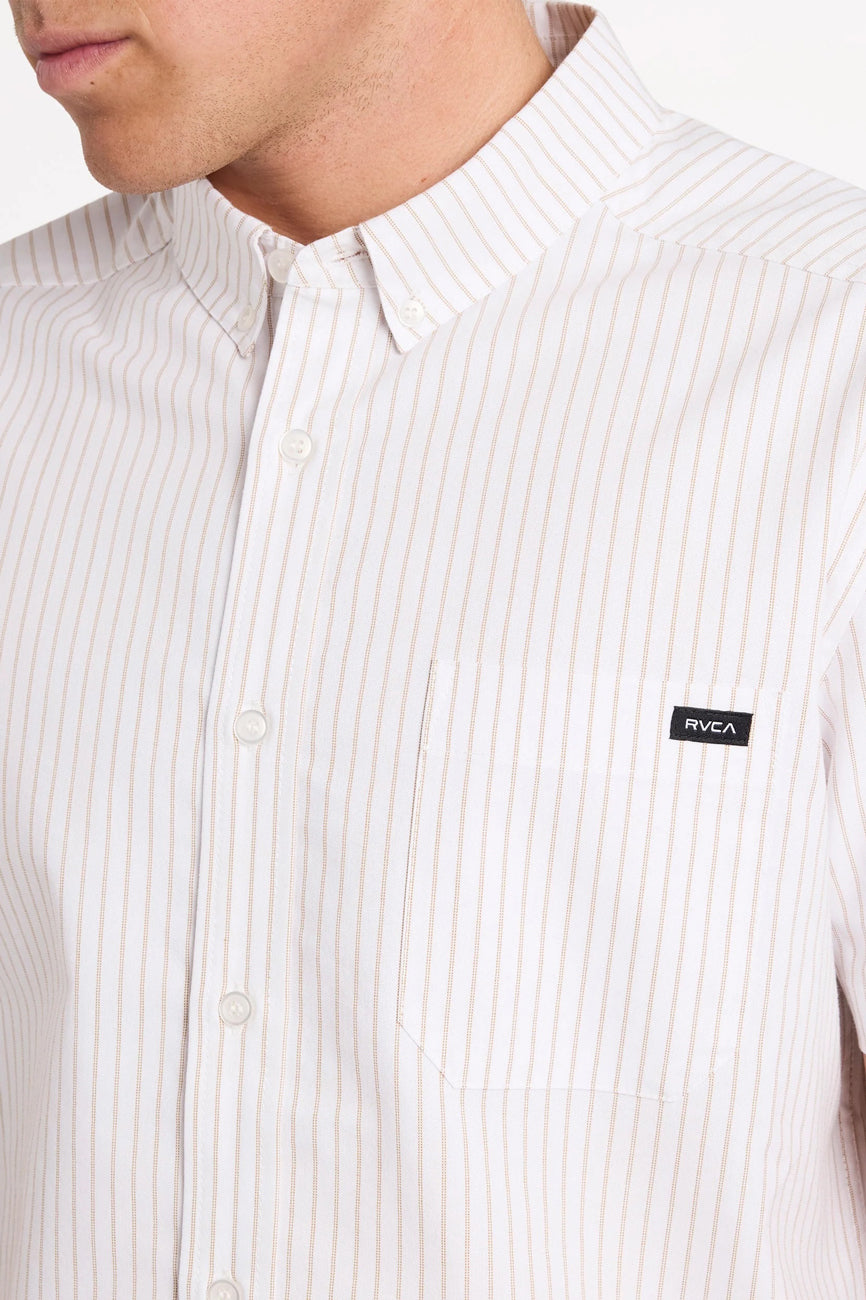 Pinstripe Short Sleeve Shirt Gold