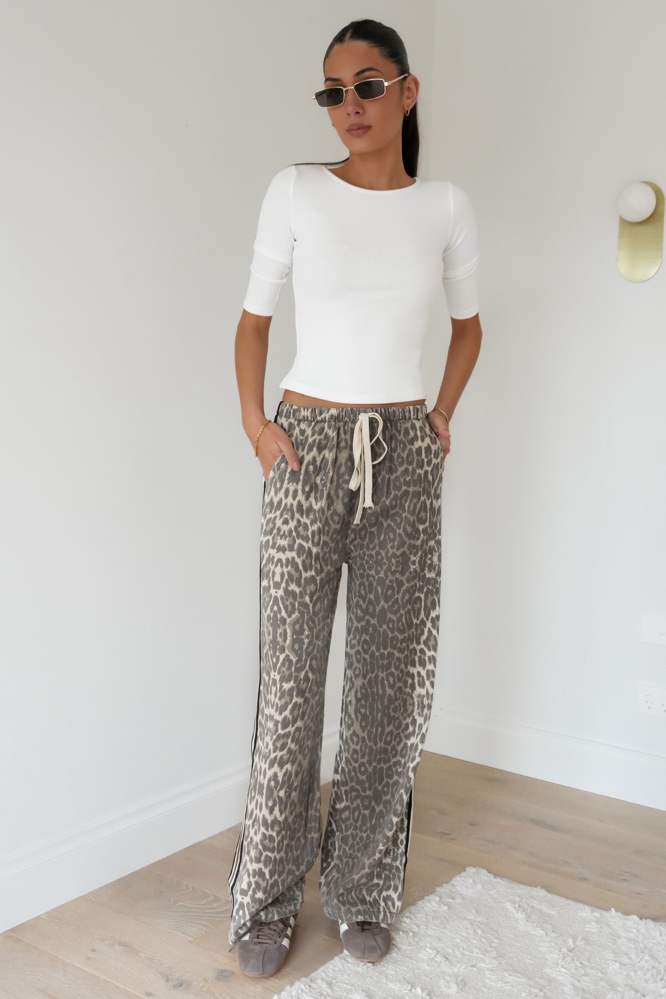 Portland Denim Pant Leopard Chocolate