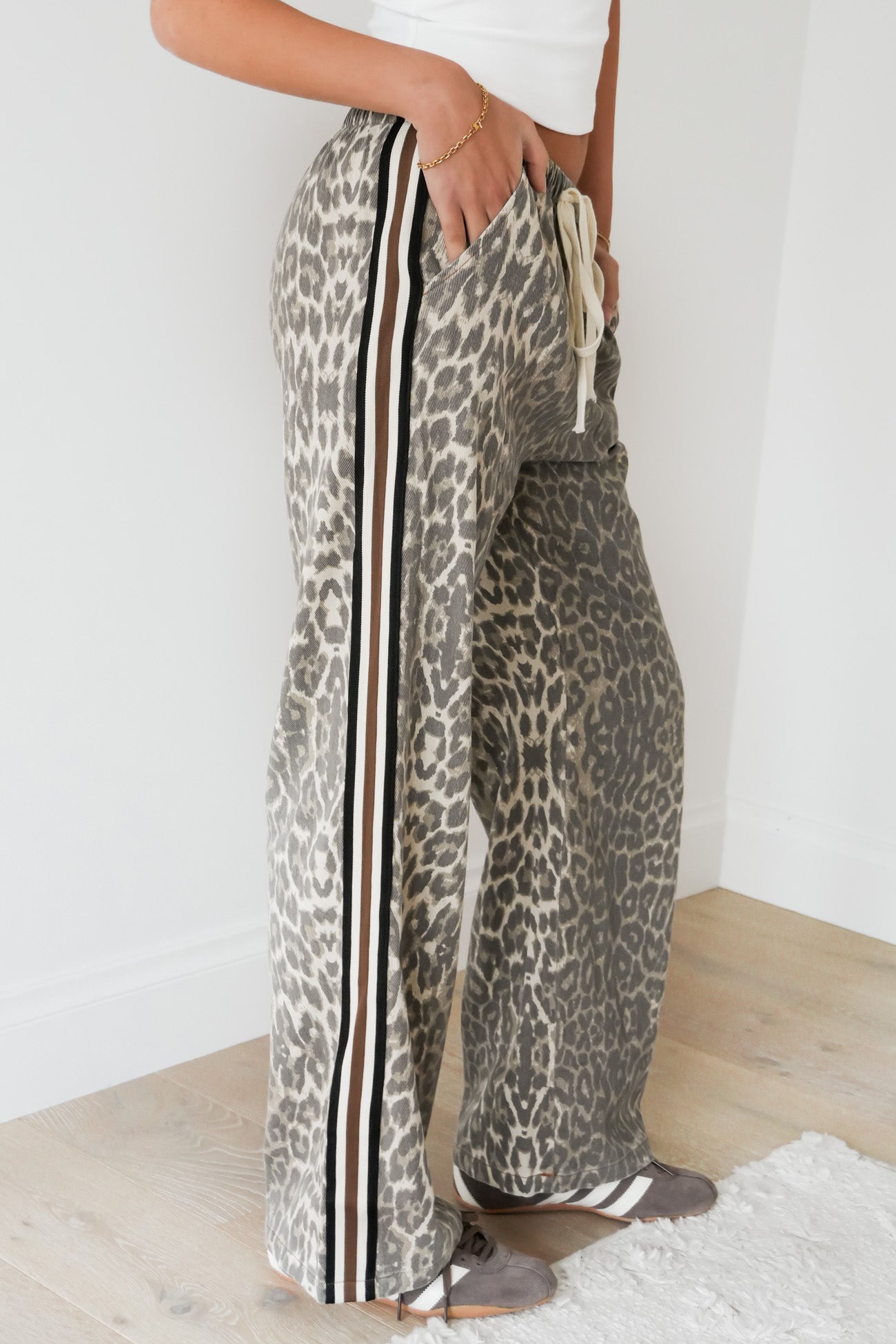 Portland Denim Pant Leopard Chocolate