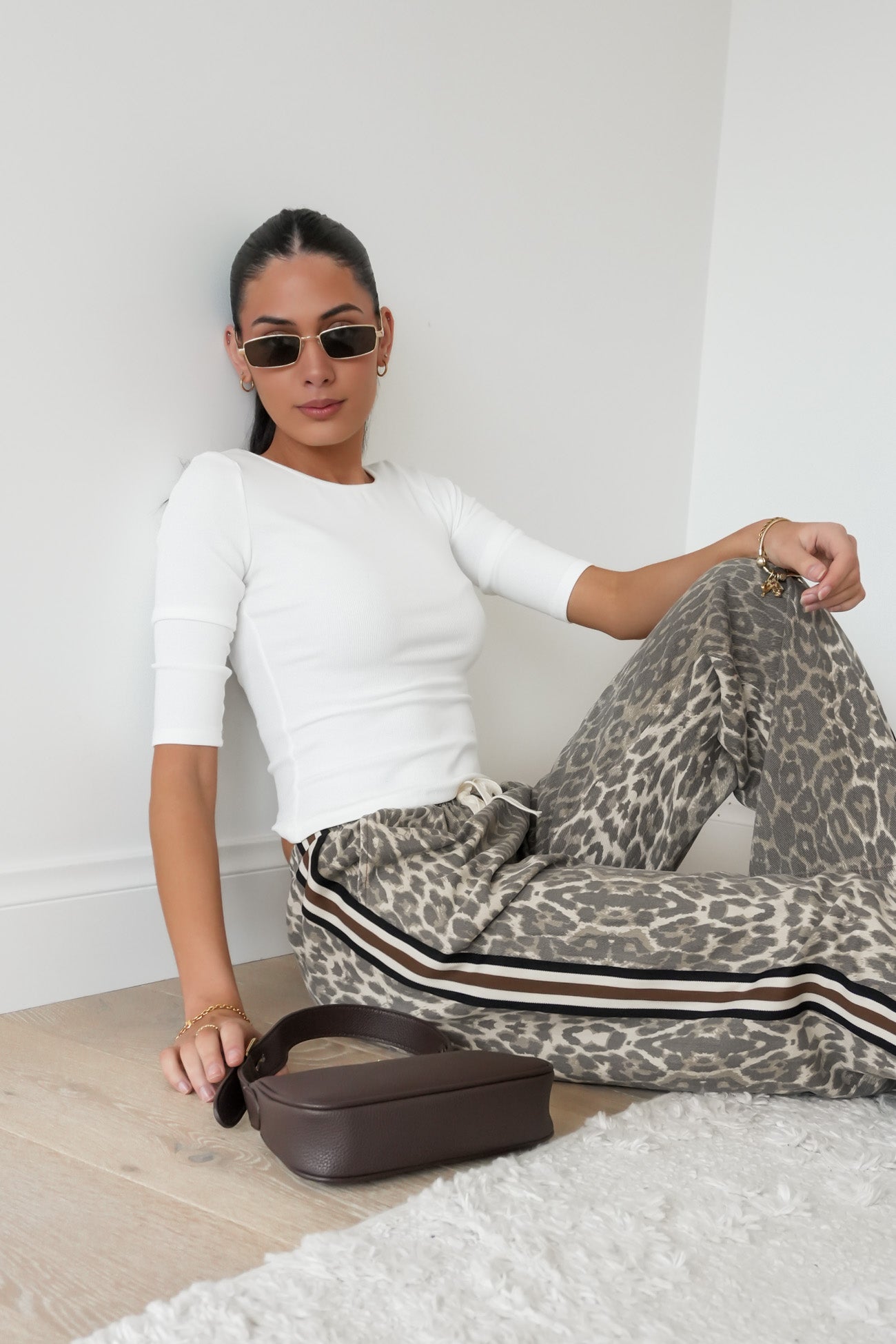 Portland Denim Pant Leopard Chocolate
