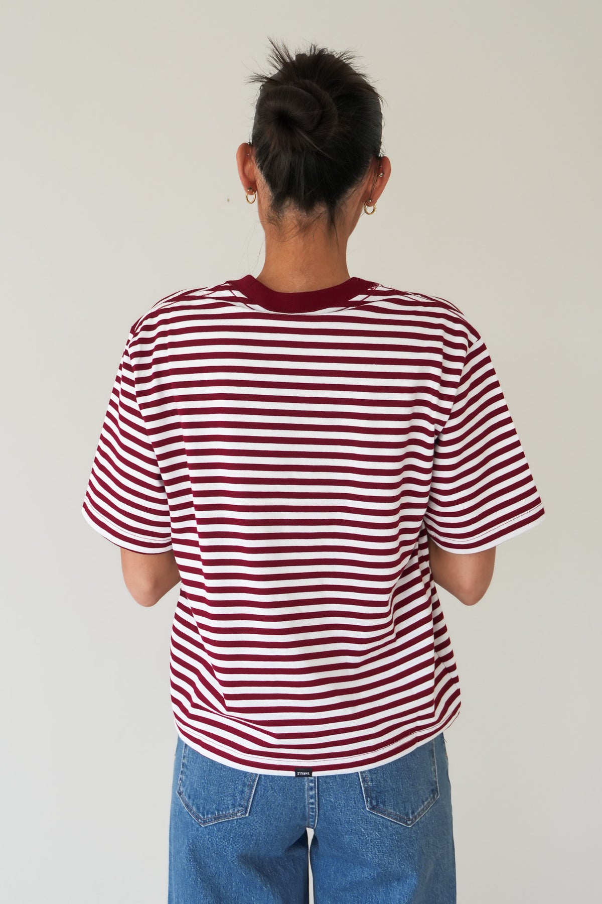 Primitive Stripe Square Tee Sour Cherry Stripe