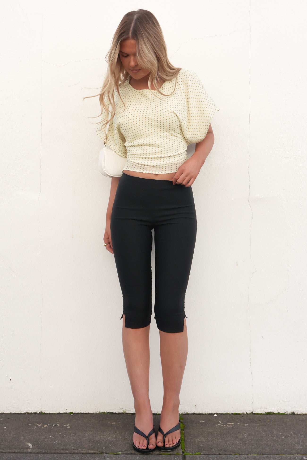 Prue Top Yellow Polka Dot