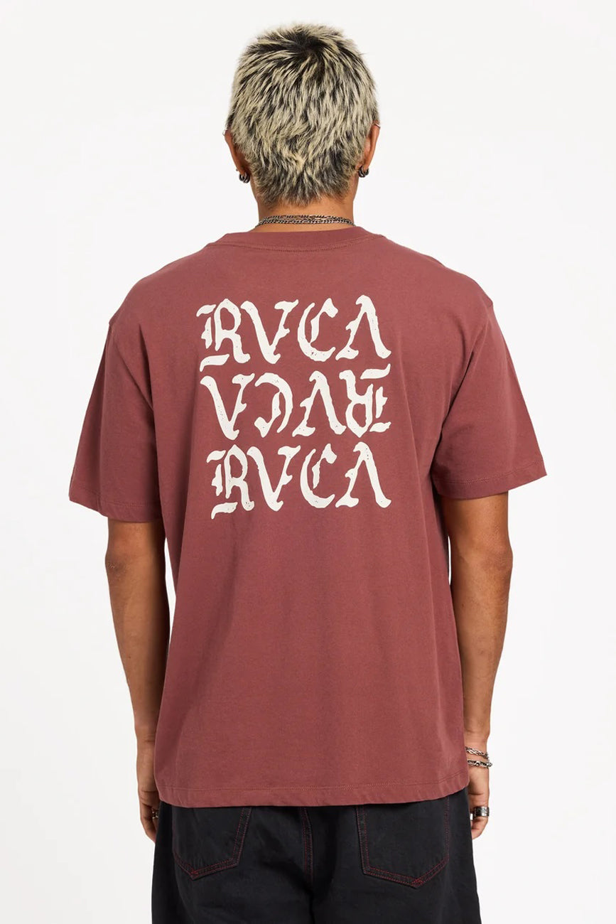 RVCA Stacked Short Sleeve Tee Red Earth