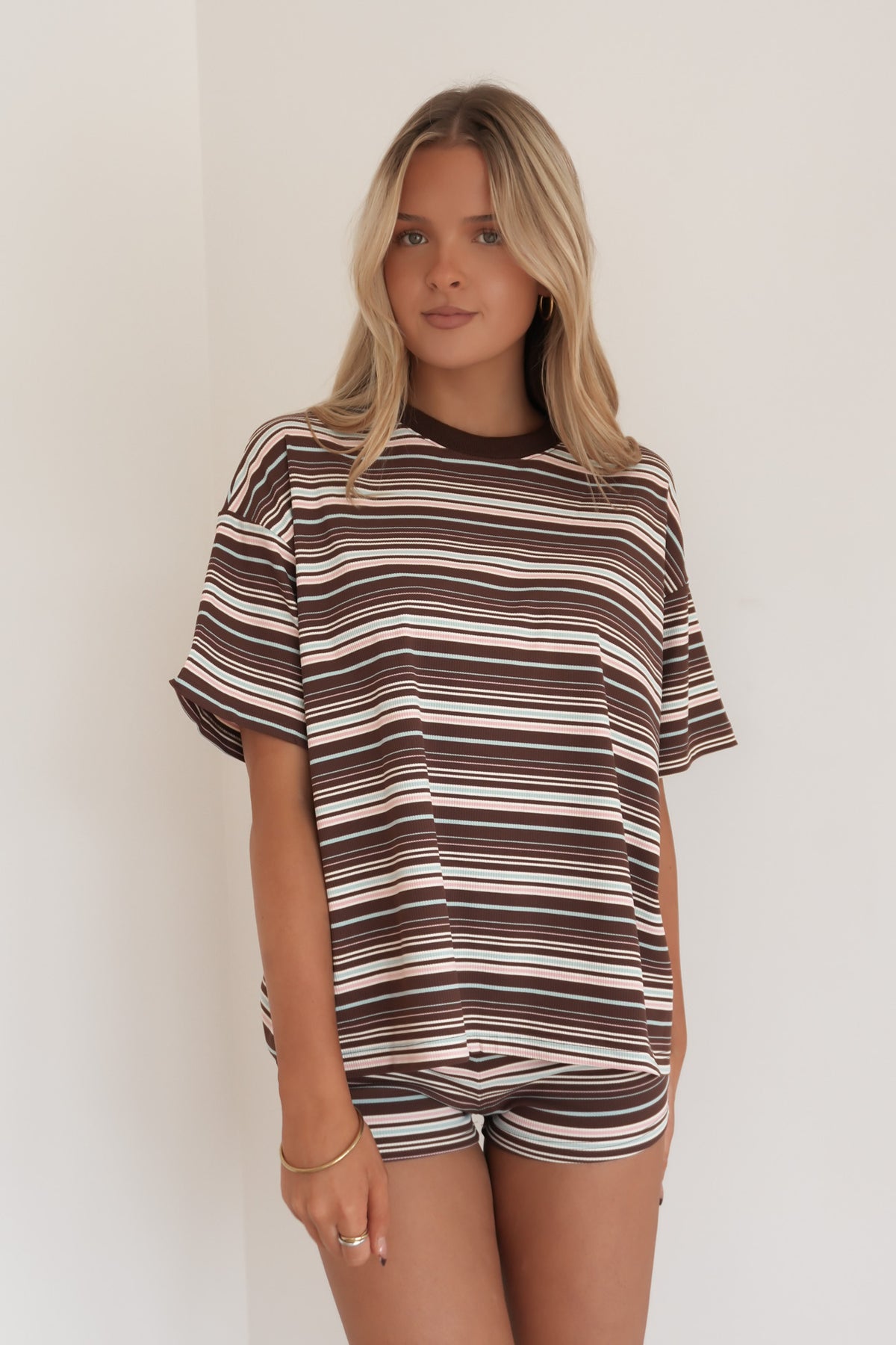 Rae Set Chocolate Pink Stripe