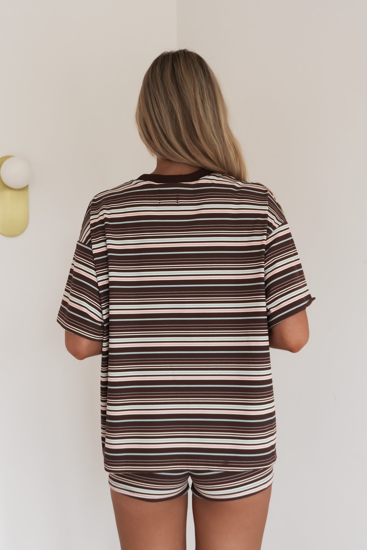 Rae Set Chocolate Pink Stripe