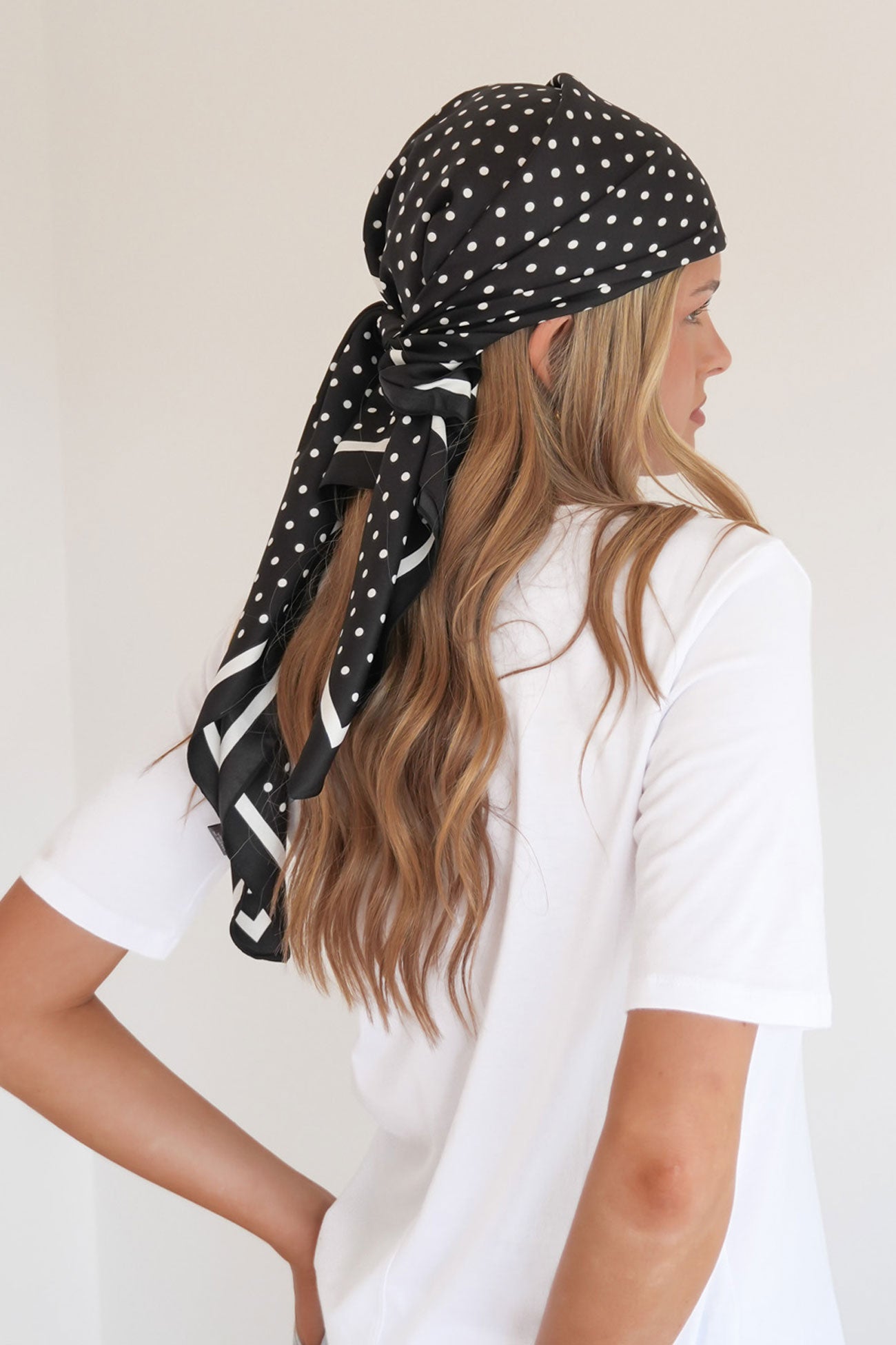 Raeni Scarf Black Polka Dot