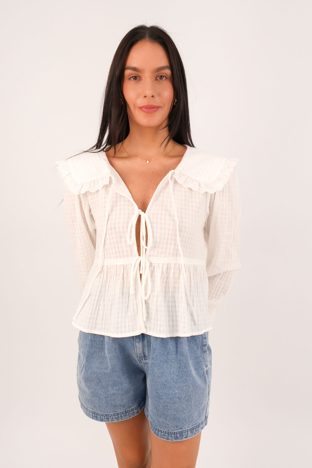 Rain Long Sleeve Top White