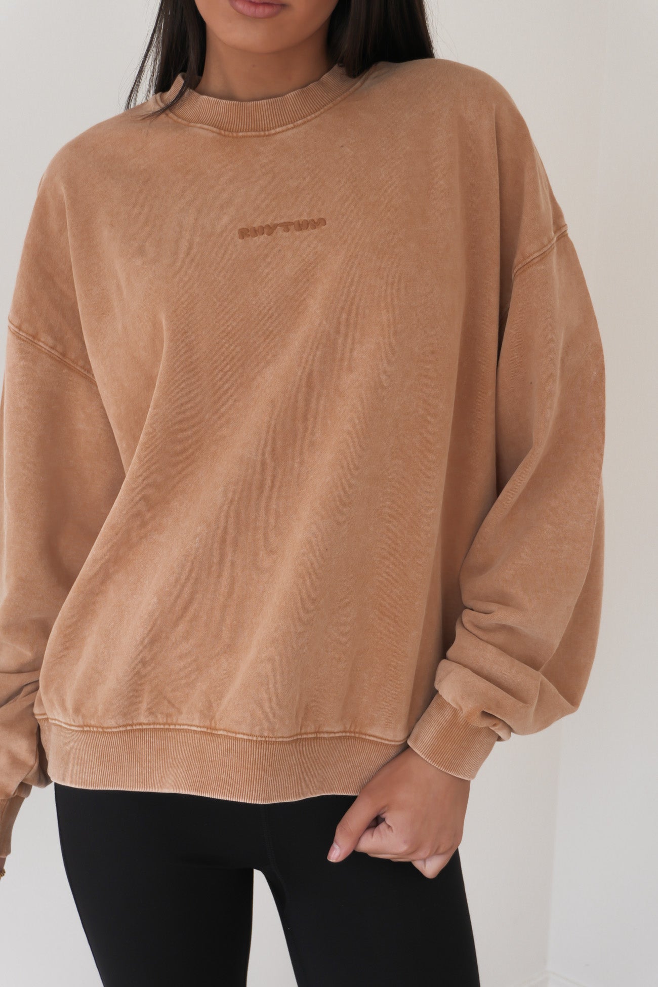 Rhythm Salt Wash Crew Neck Fleece Sand