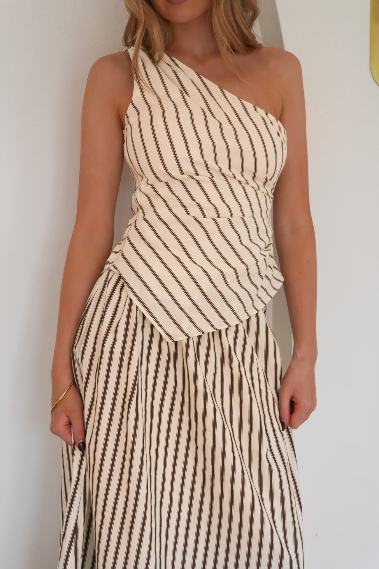 Ricca Set Cream Chocolate Stripe