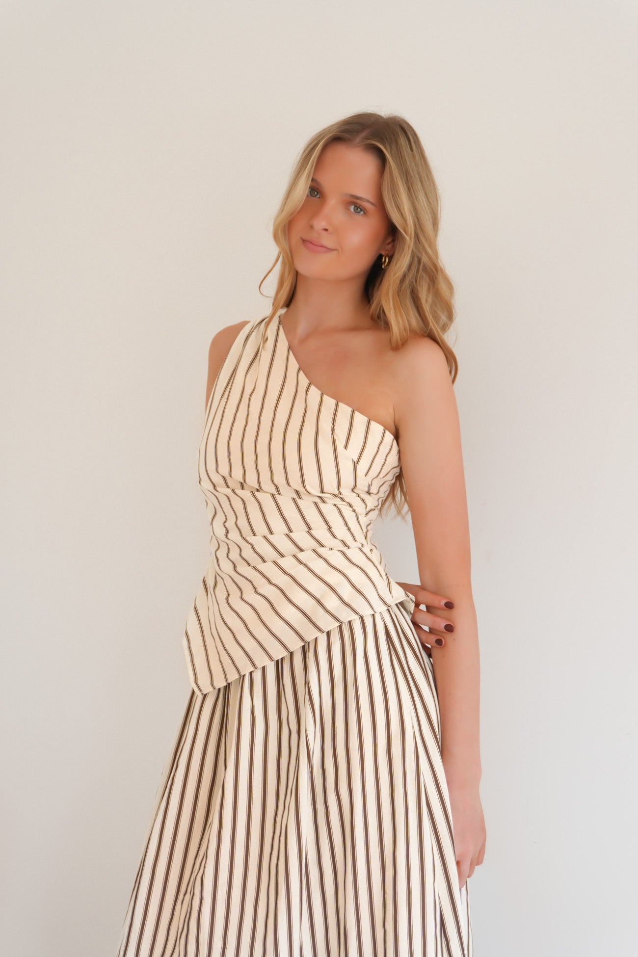 Ricca Set Cream Chocolate Stripe