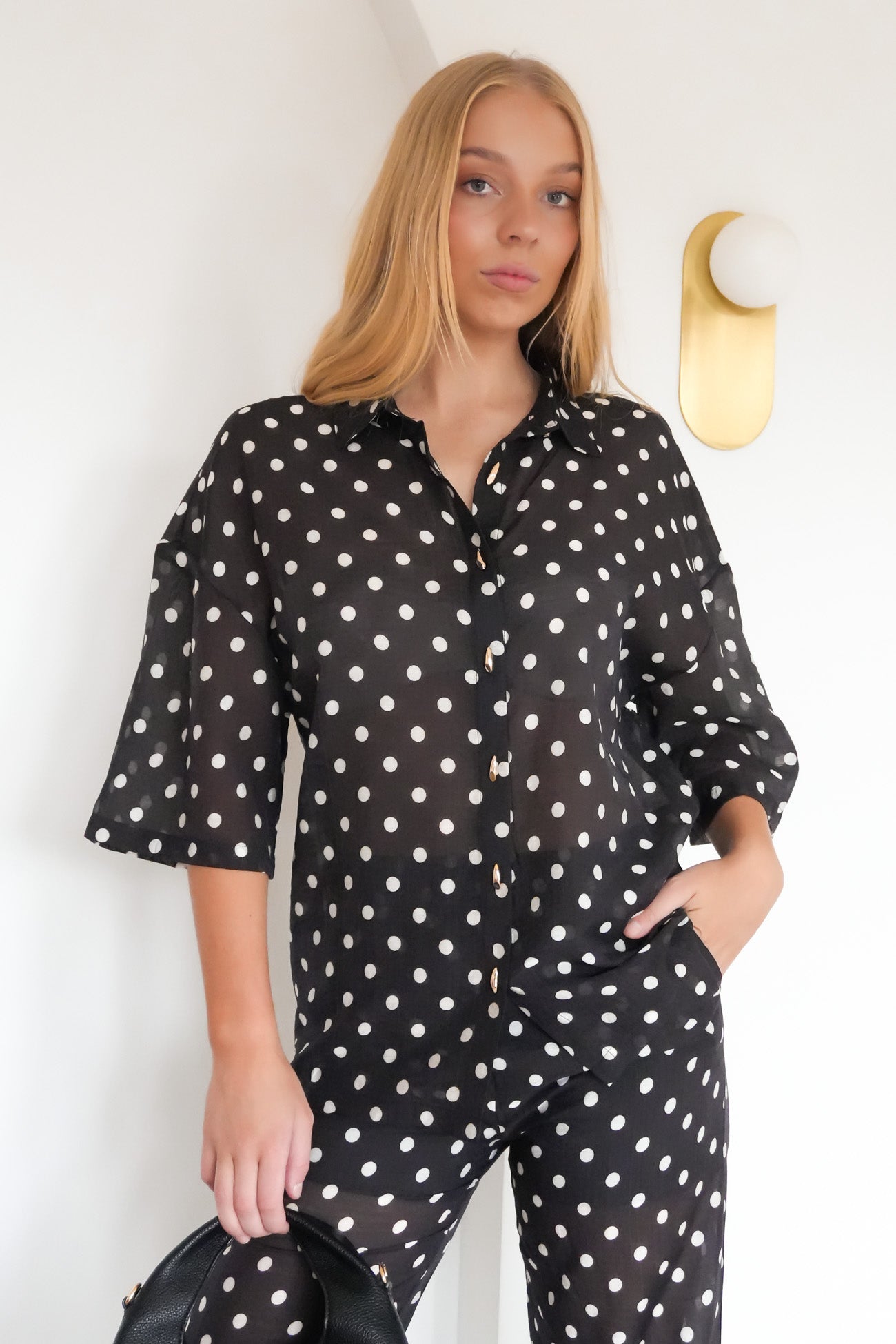 Rikke Shirt Black Polka Dot