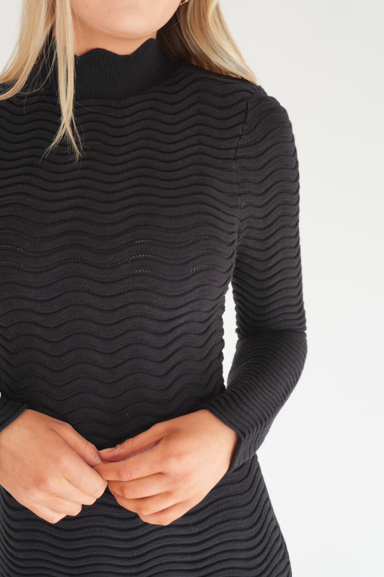 Rilee Knit Mini Dress Black