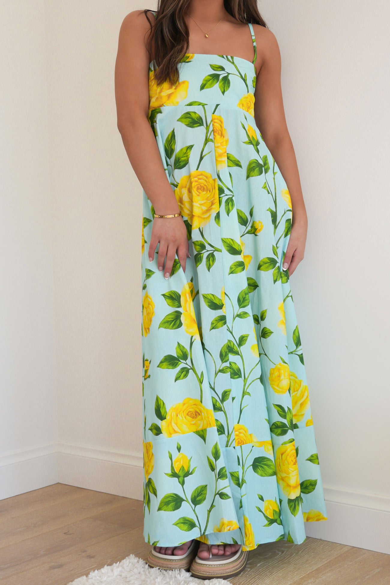 Riley Maxi Dress Lemon Floral