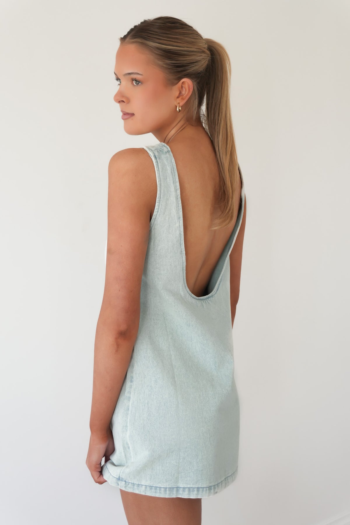 Riley Denim Mini Dress Light Wash
