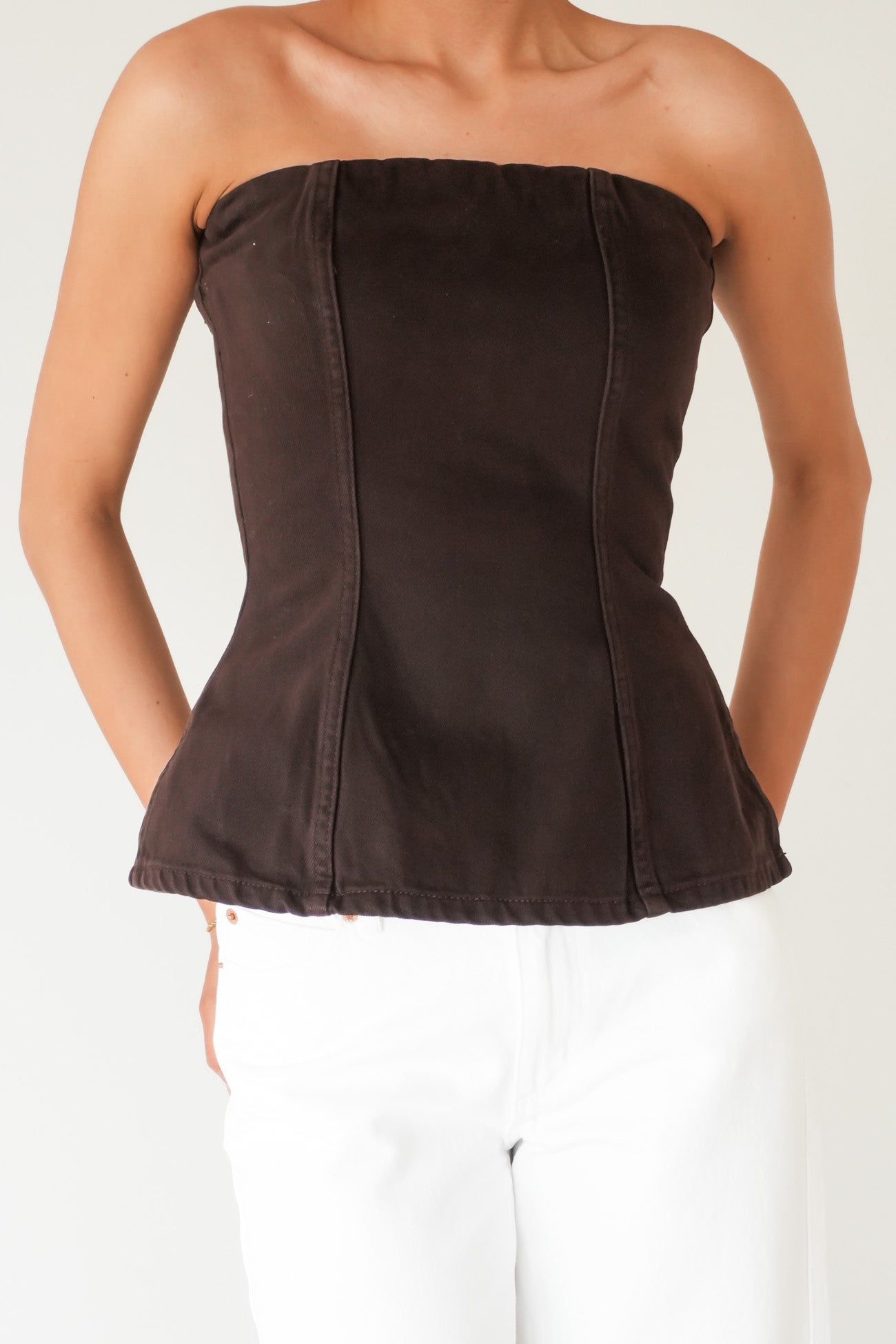 Rio Strapless Top Brown