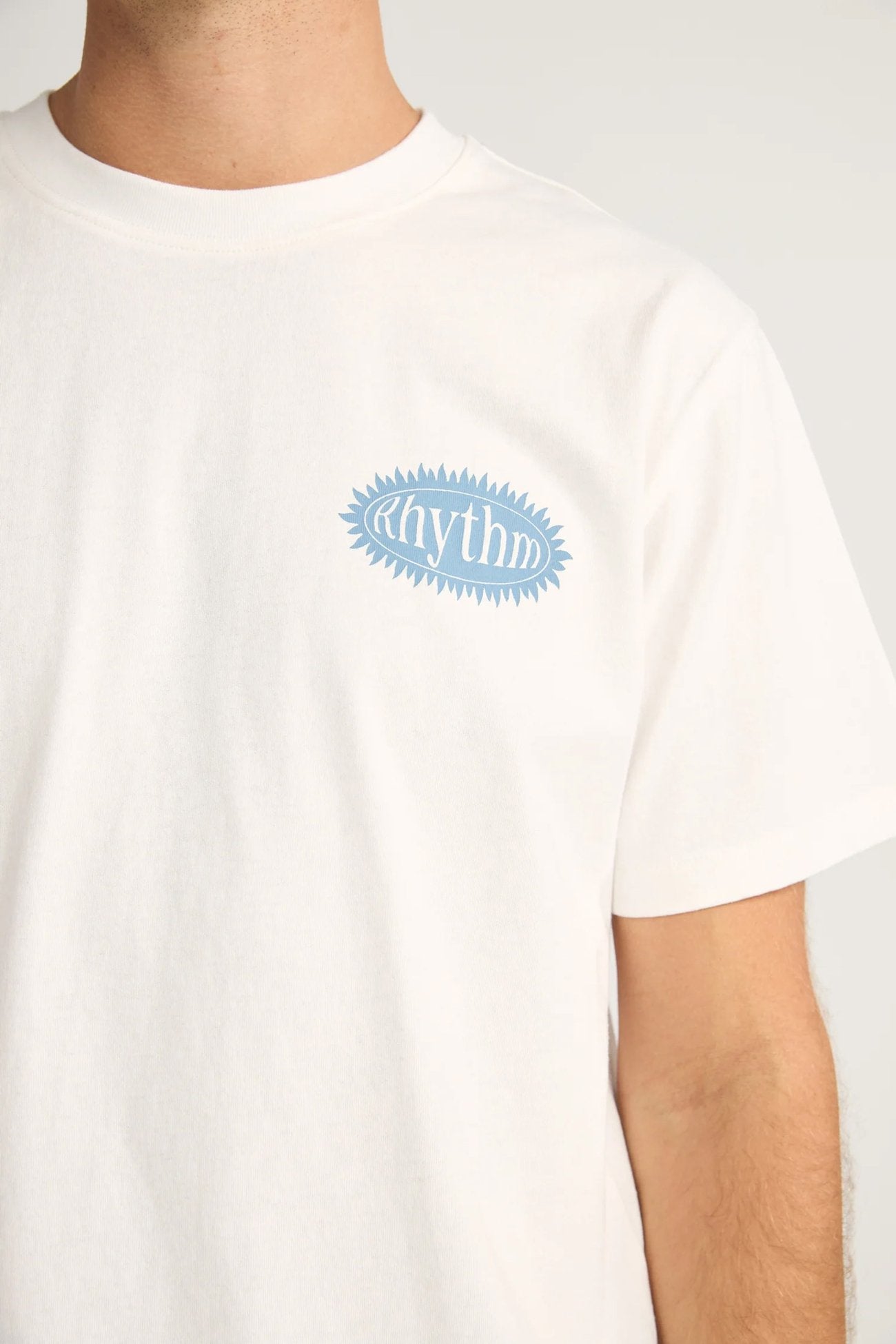 Ritmo Printed Vintage Short Sleeve T-Shirt Vintage White