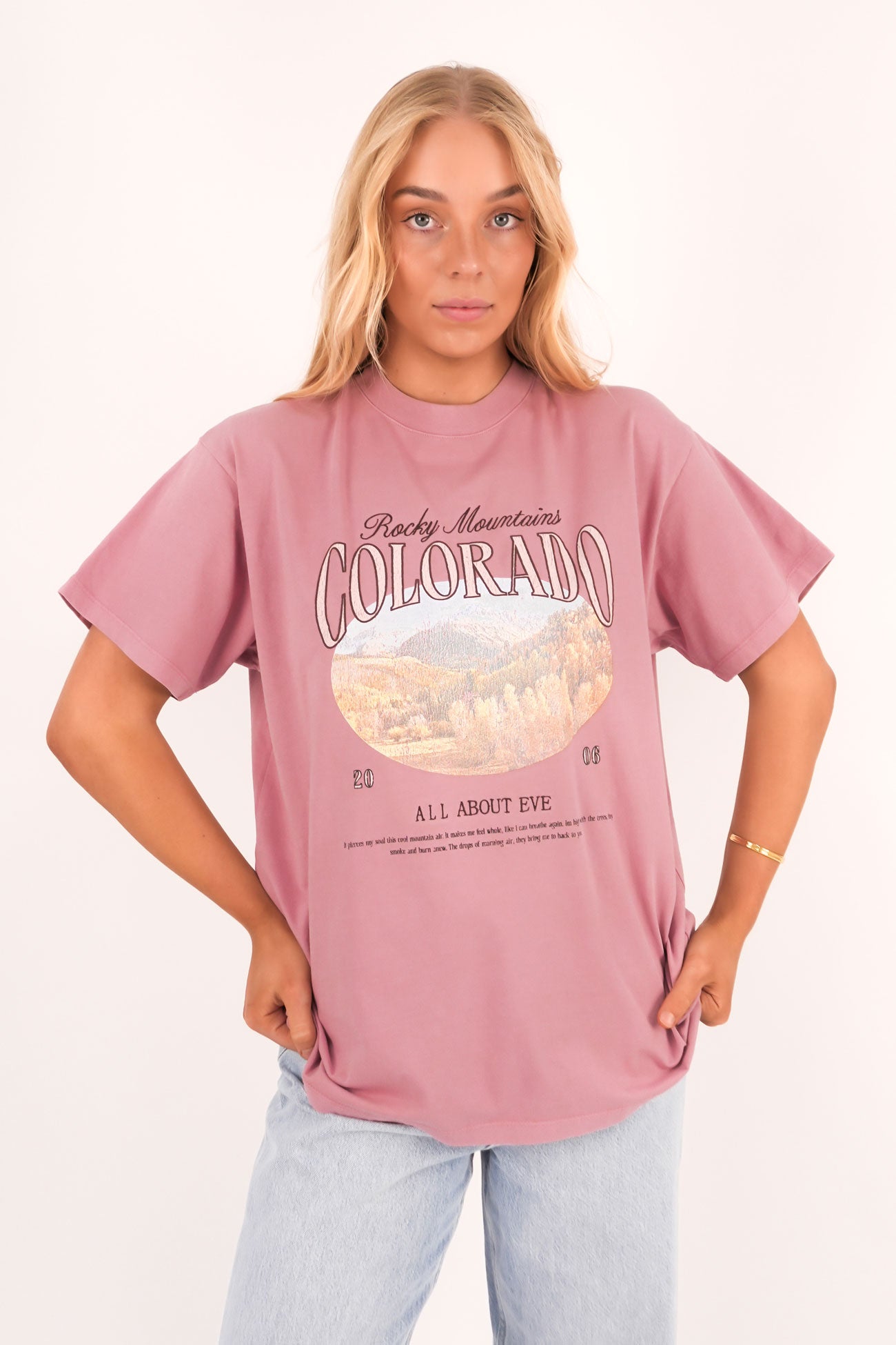 Rocky Mountains Relaxed Tee Quartz Pink