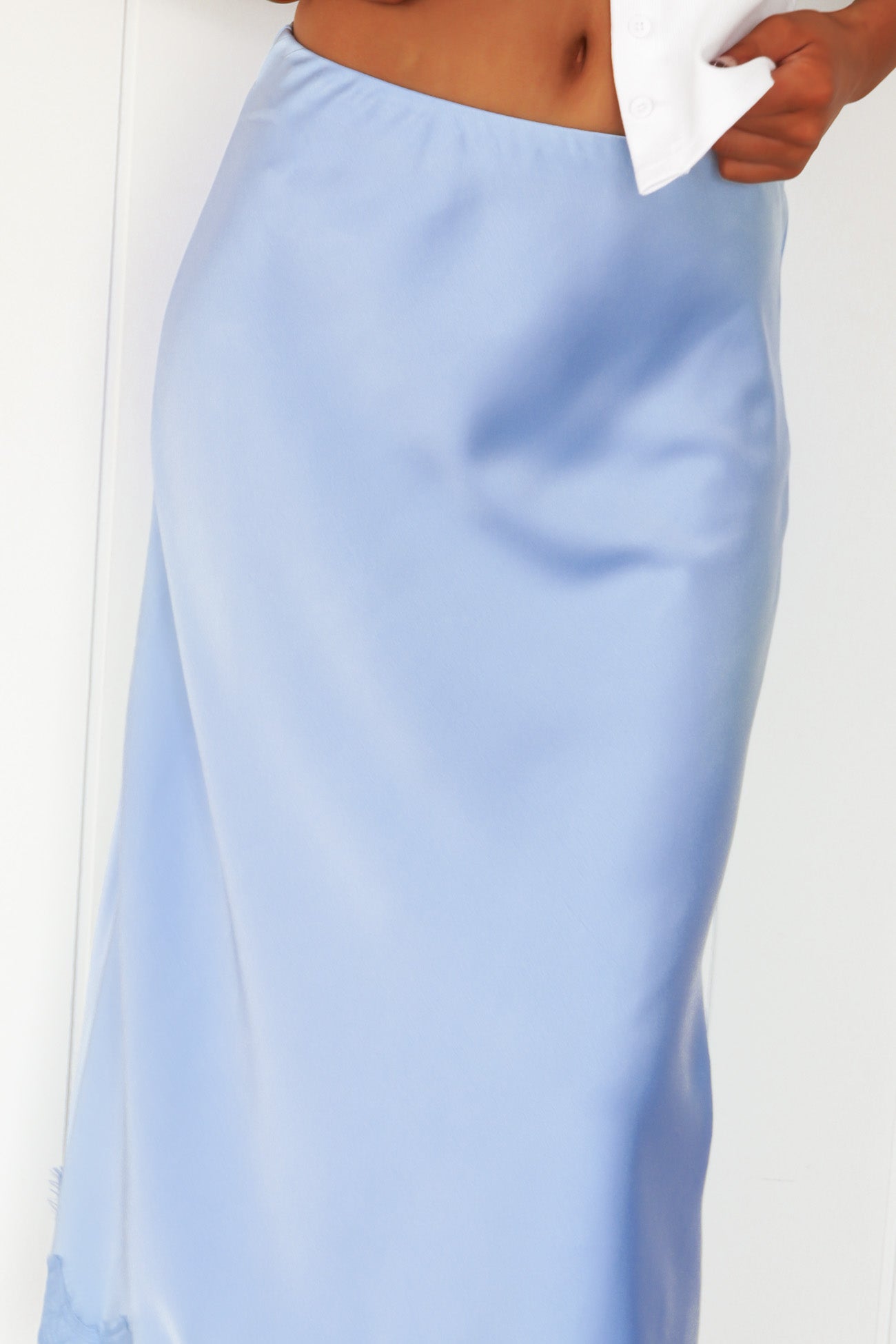 Rorey Lace Midi Skirt Blue