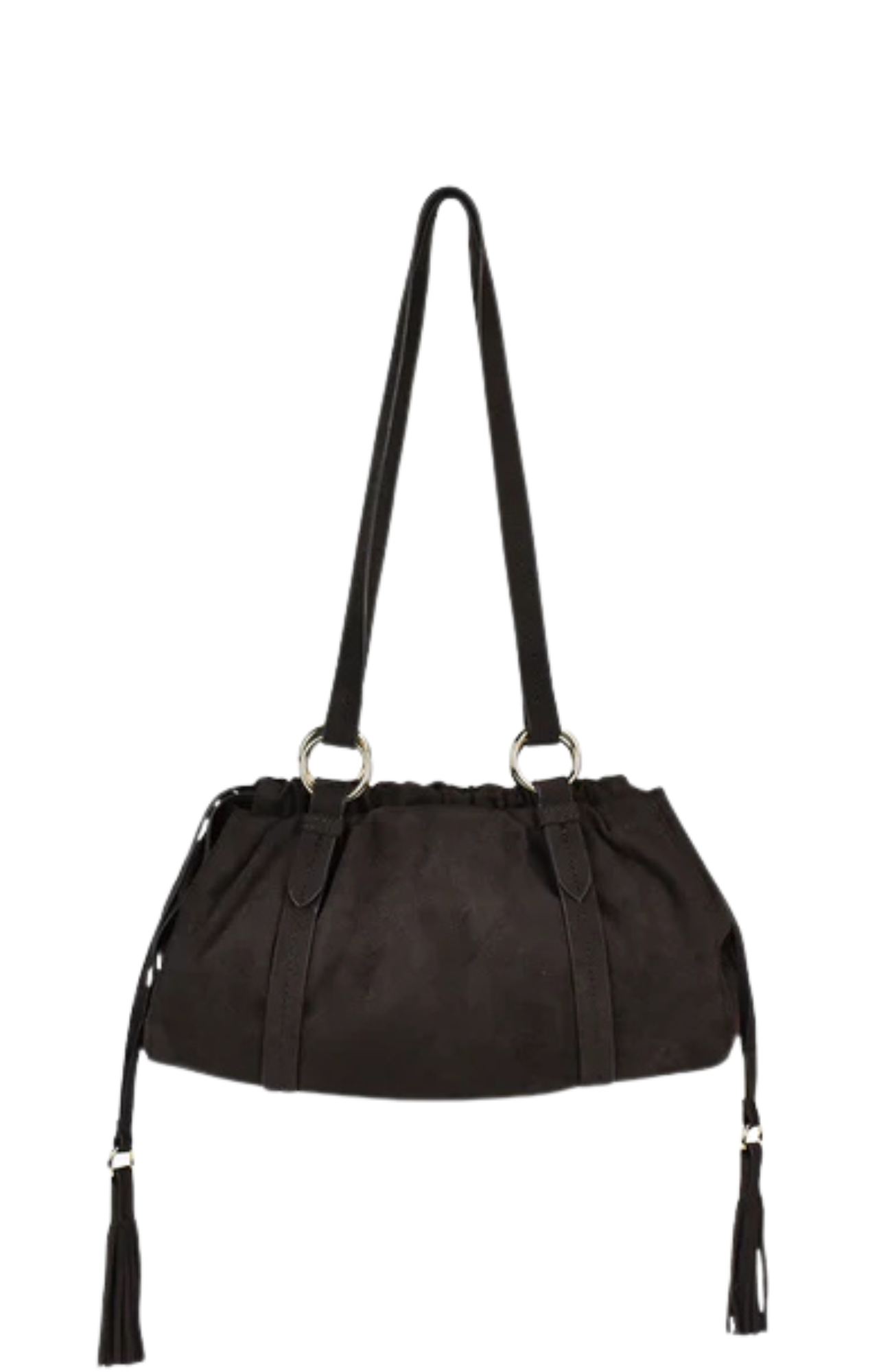Rory Bag Dark Chocolate Faux Suede Gold