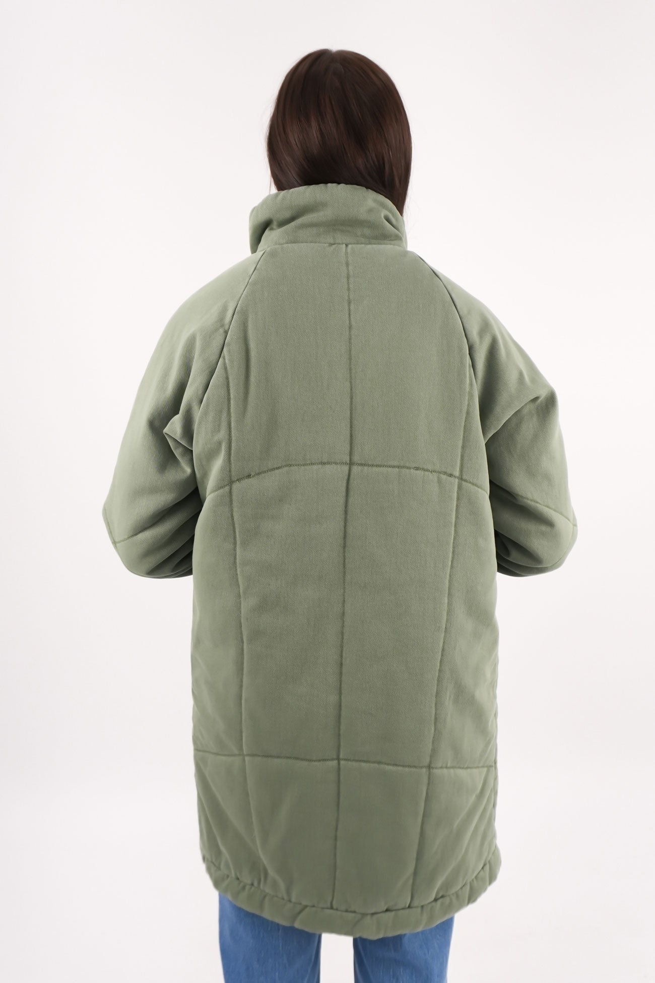 Rosalee Longline Jacket Washed Green