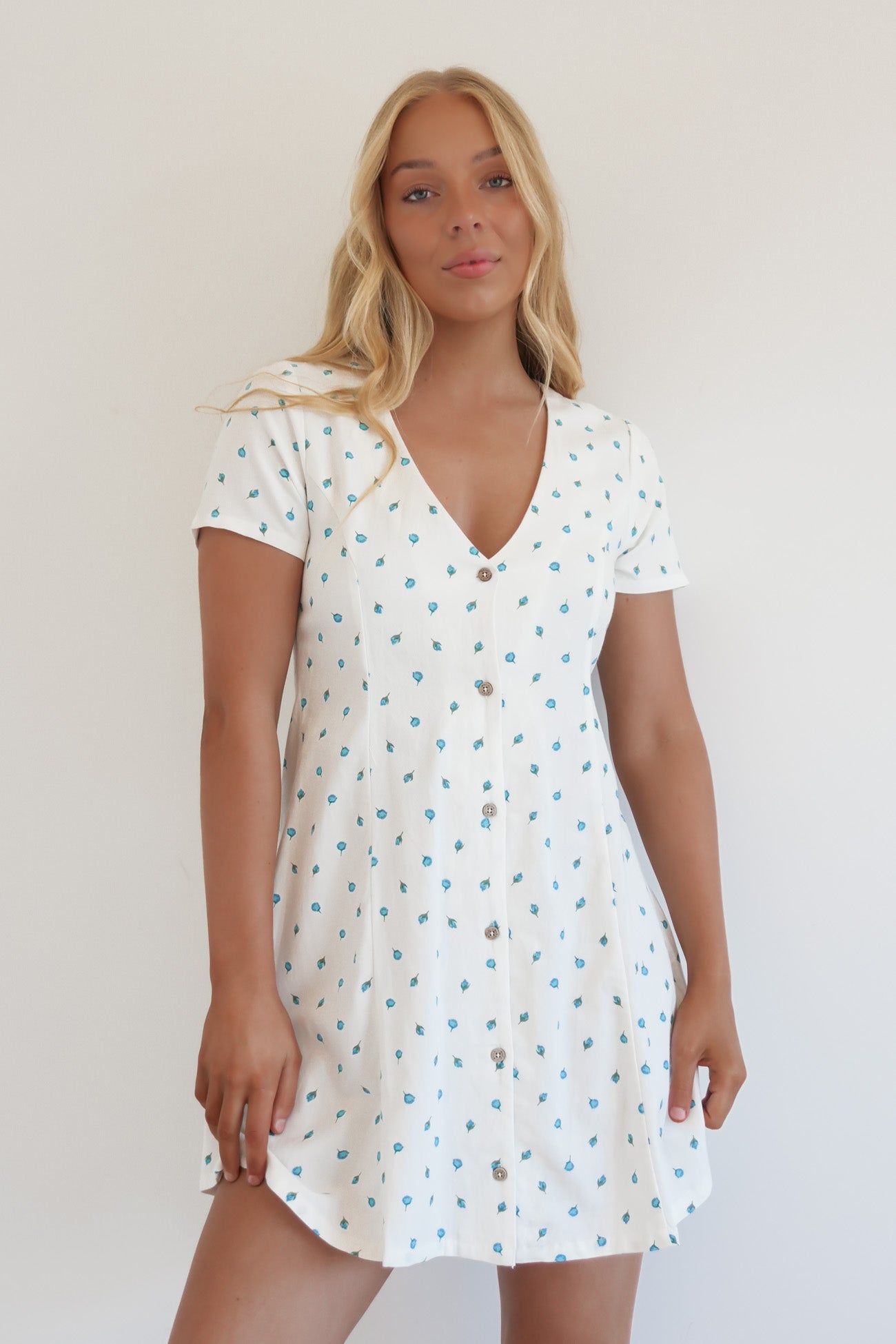 Rose Bud Understated Dress White