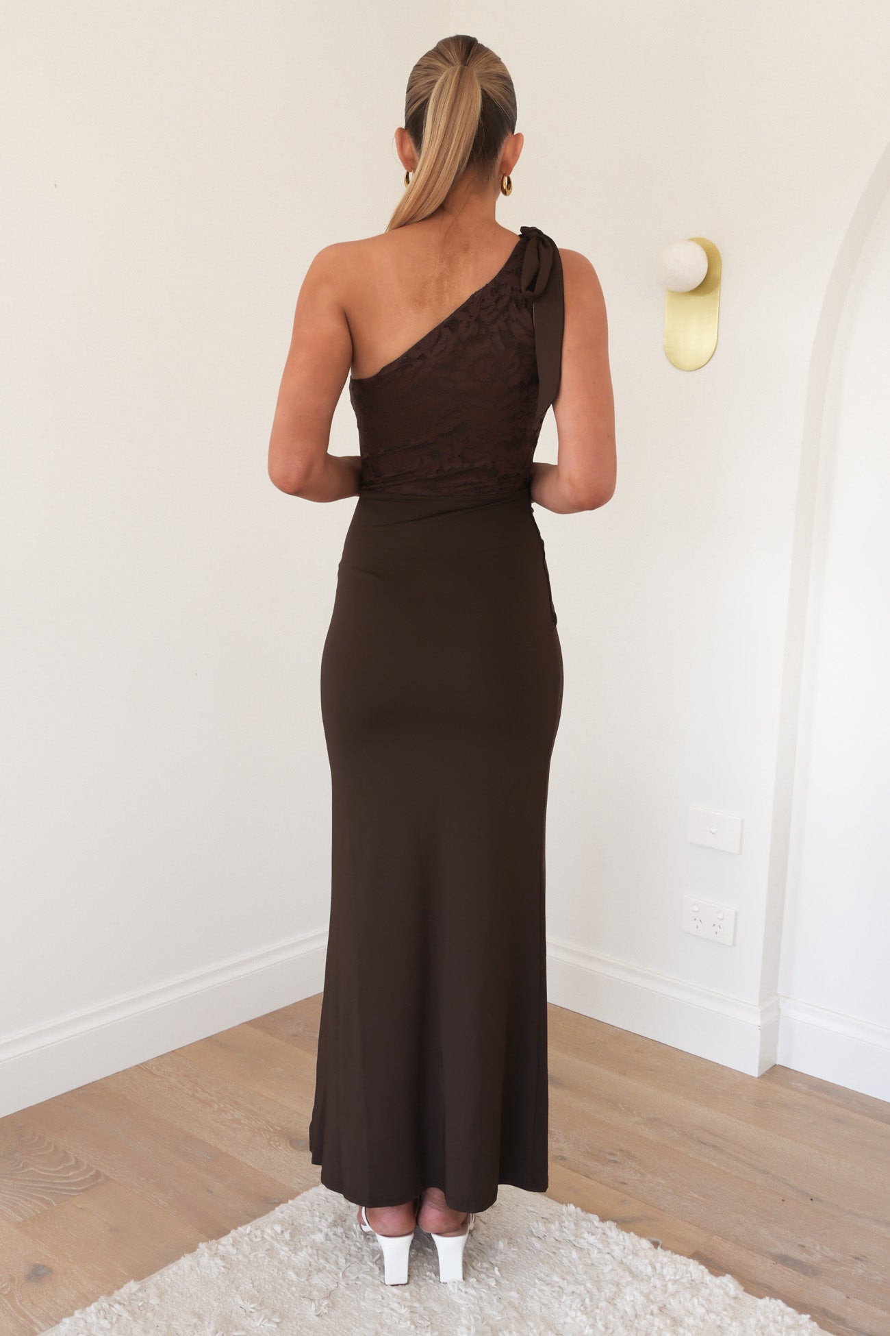 Rosin Lace Maxi Dress Brown