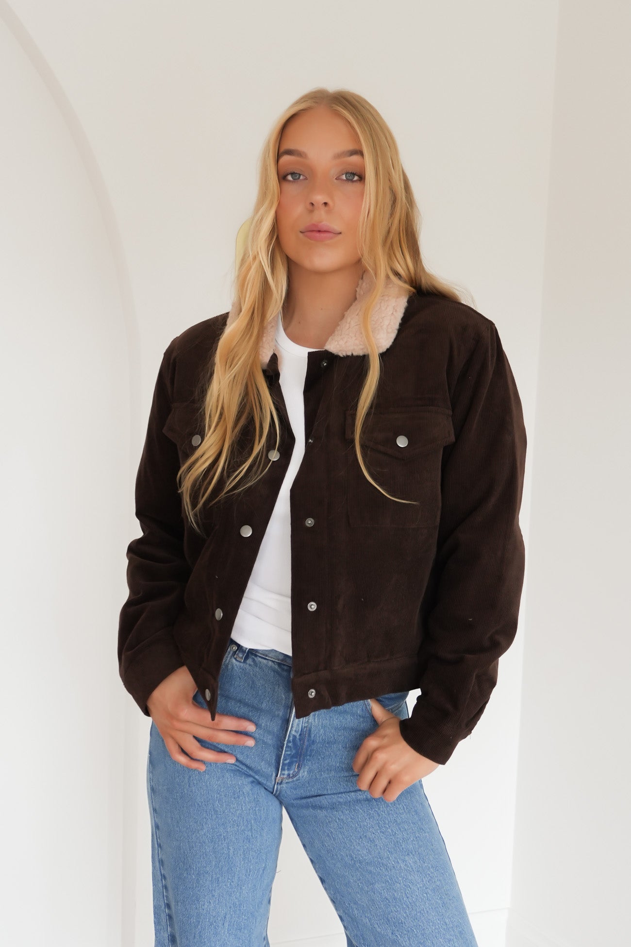 Roy Cord Sherpa Jacket Nutmeg