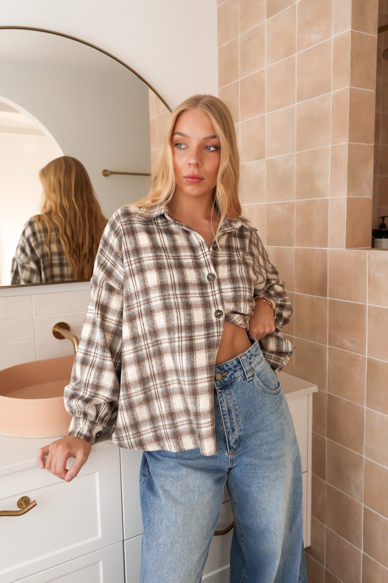 Rumi Shirt Brown Check