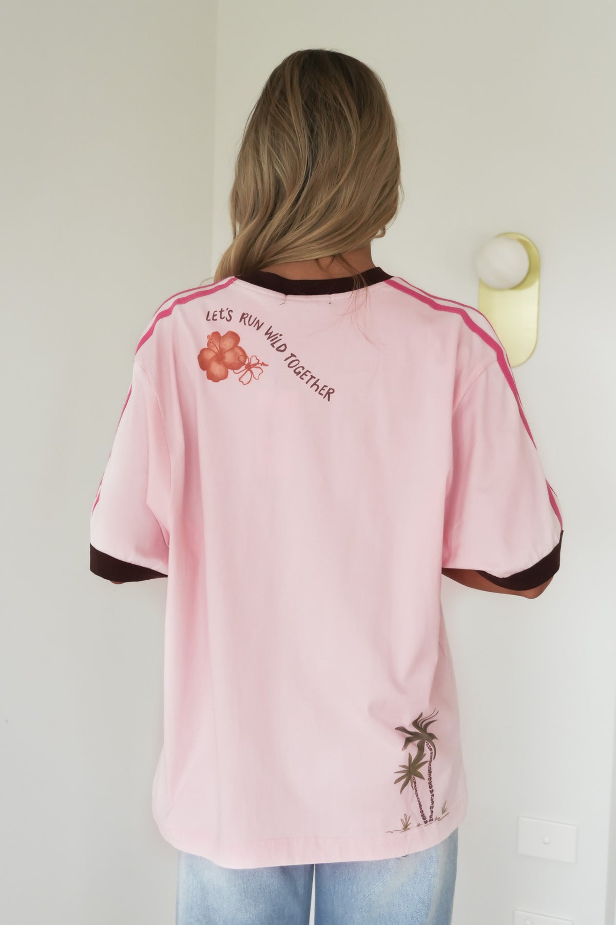 Run Wild Oversized Tee Pale Pink