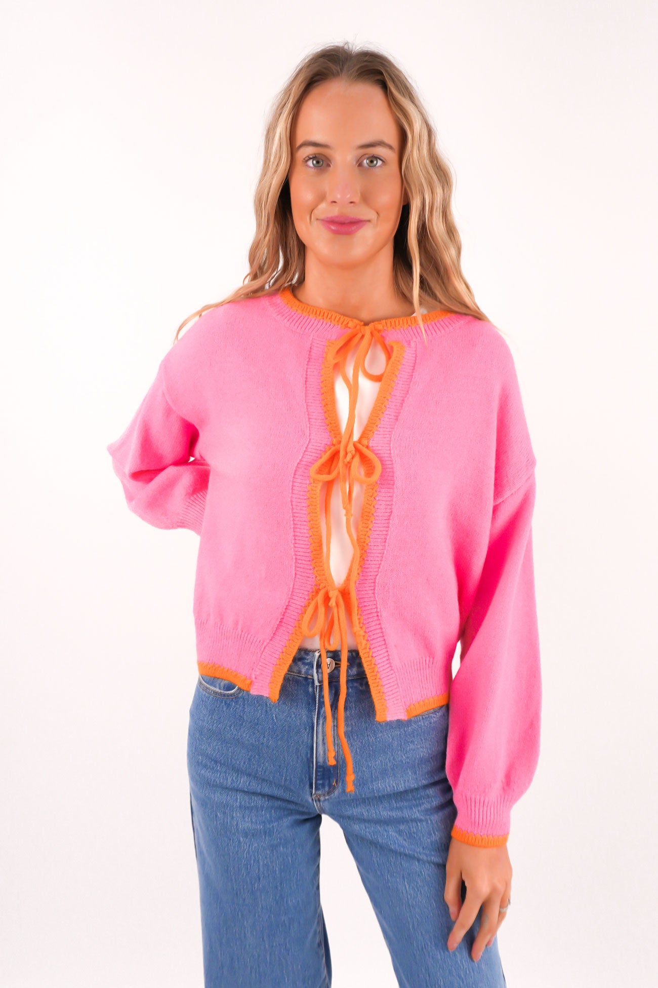 Rune Cardigan Pink Orange