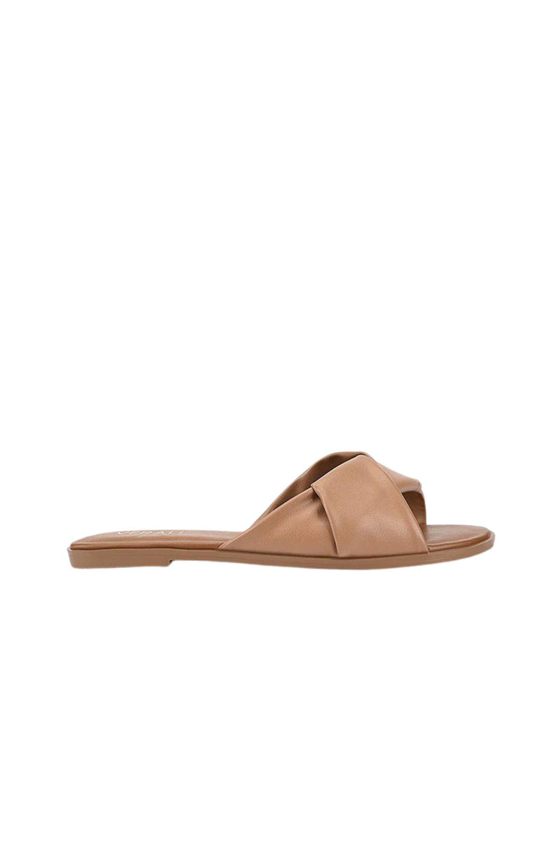 Sage Casual Slides Dark Camel Tan Jean Jail