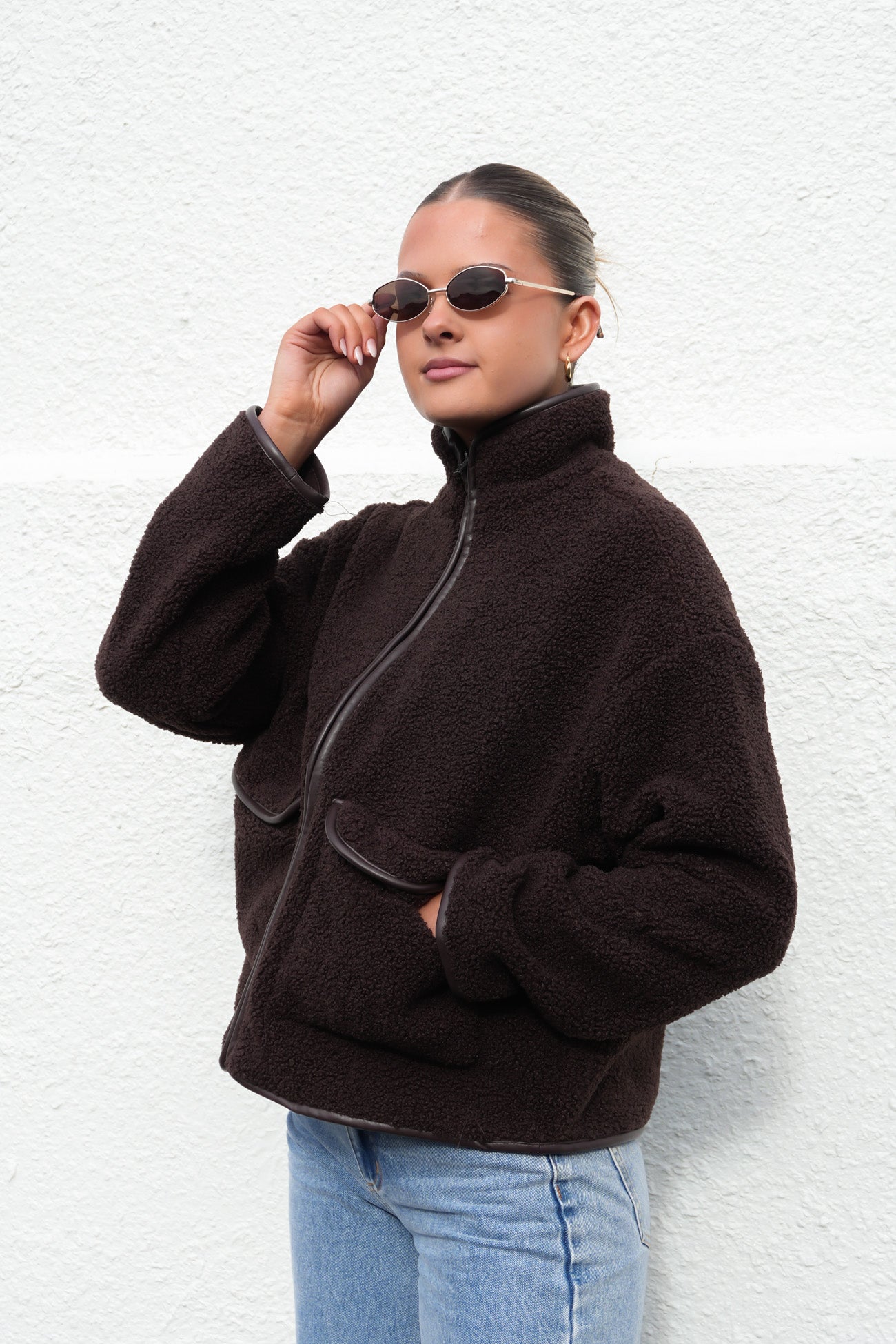 Sandy Sherpa Jacket Chocolate