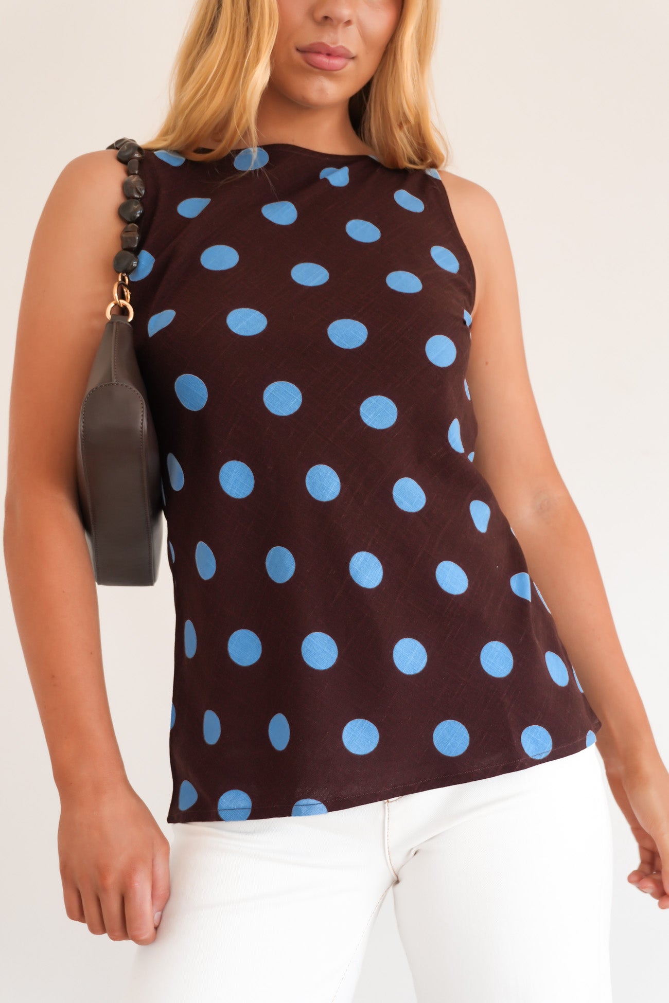 Seanna Top Chocolate Polka Dot