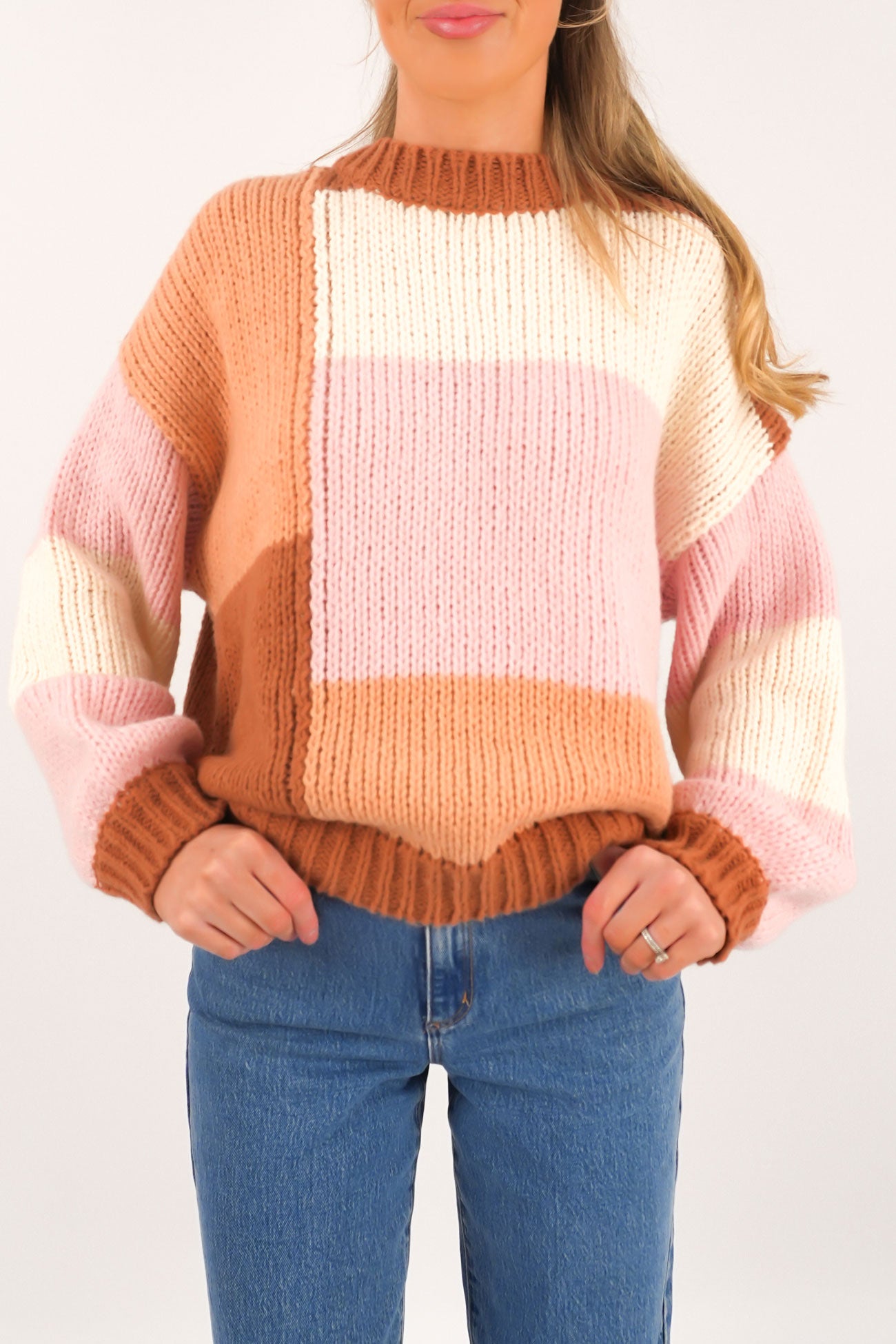 Selby Knit Jumper Tan Blush