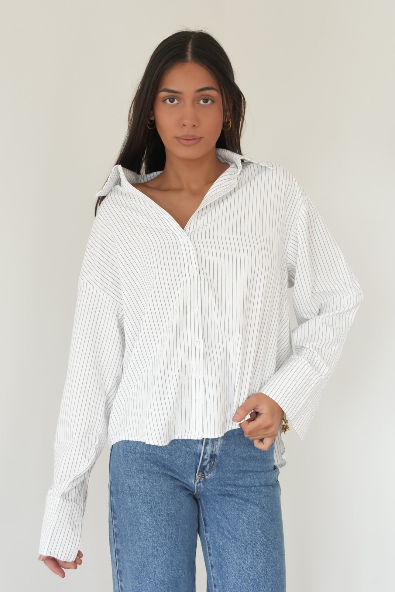 Shanaye Shirt White Pinstripe