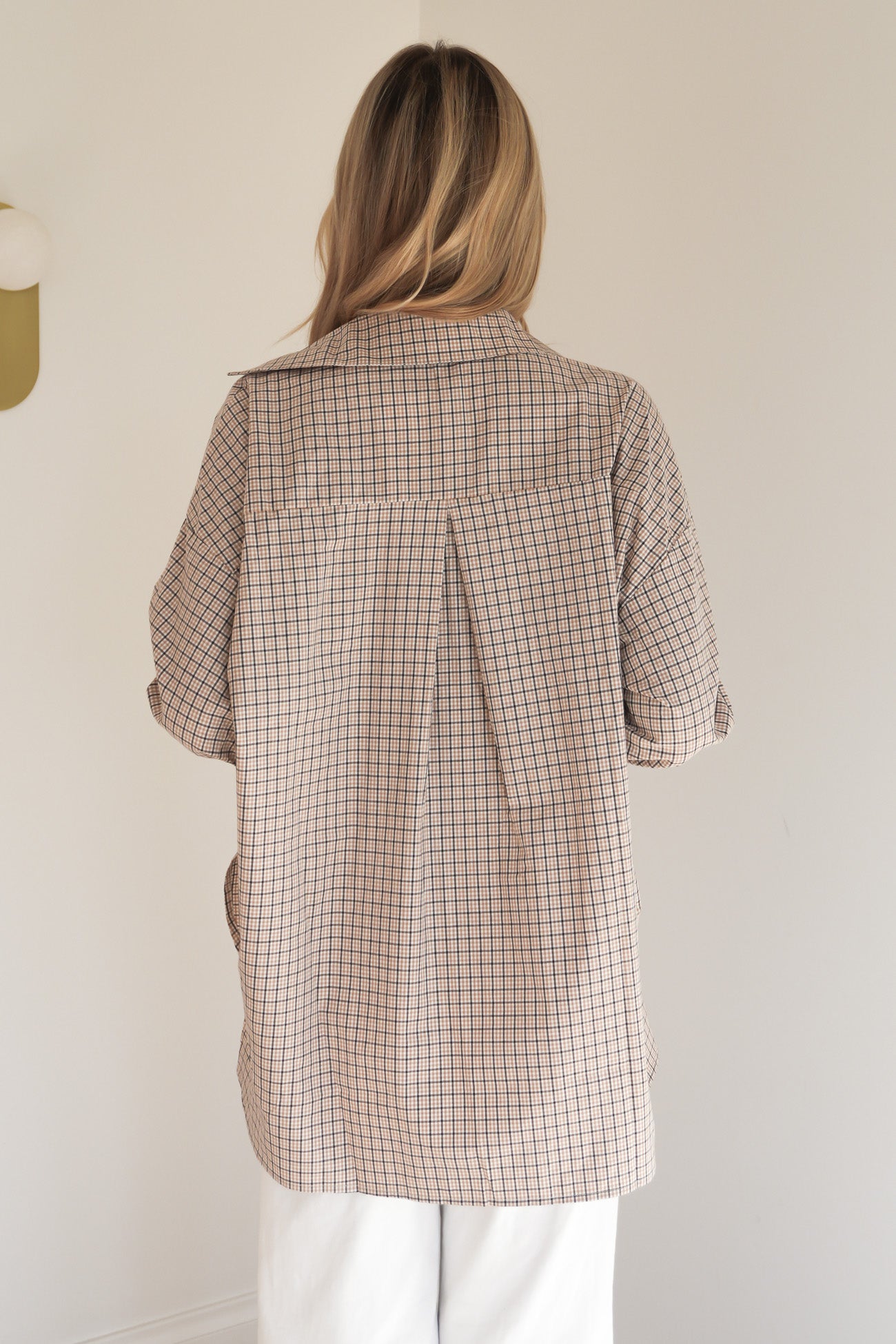 Sharnah Shirt Beige Check