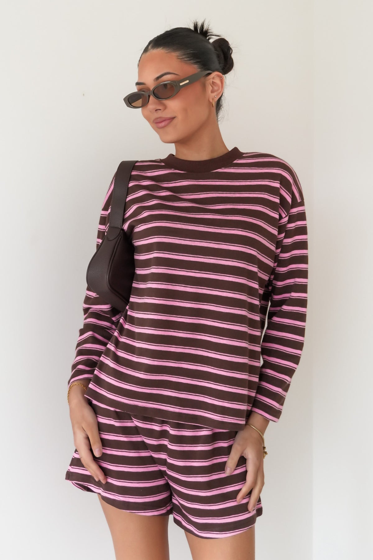 Shinae Set Chocolate Pink Stripe