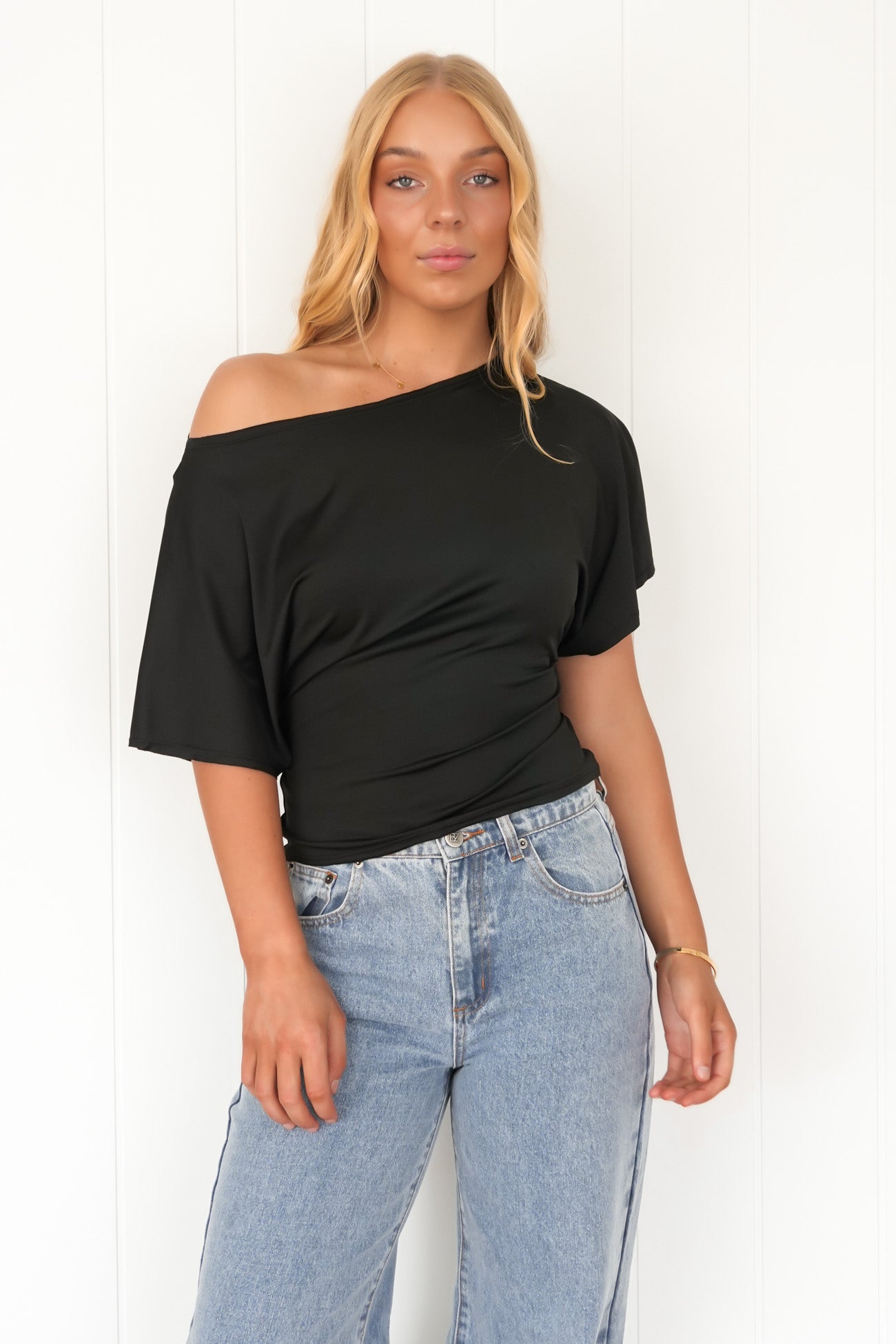 Siannah Tie Top Black
