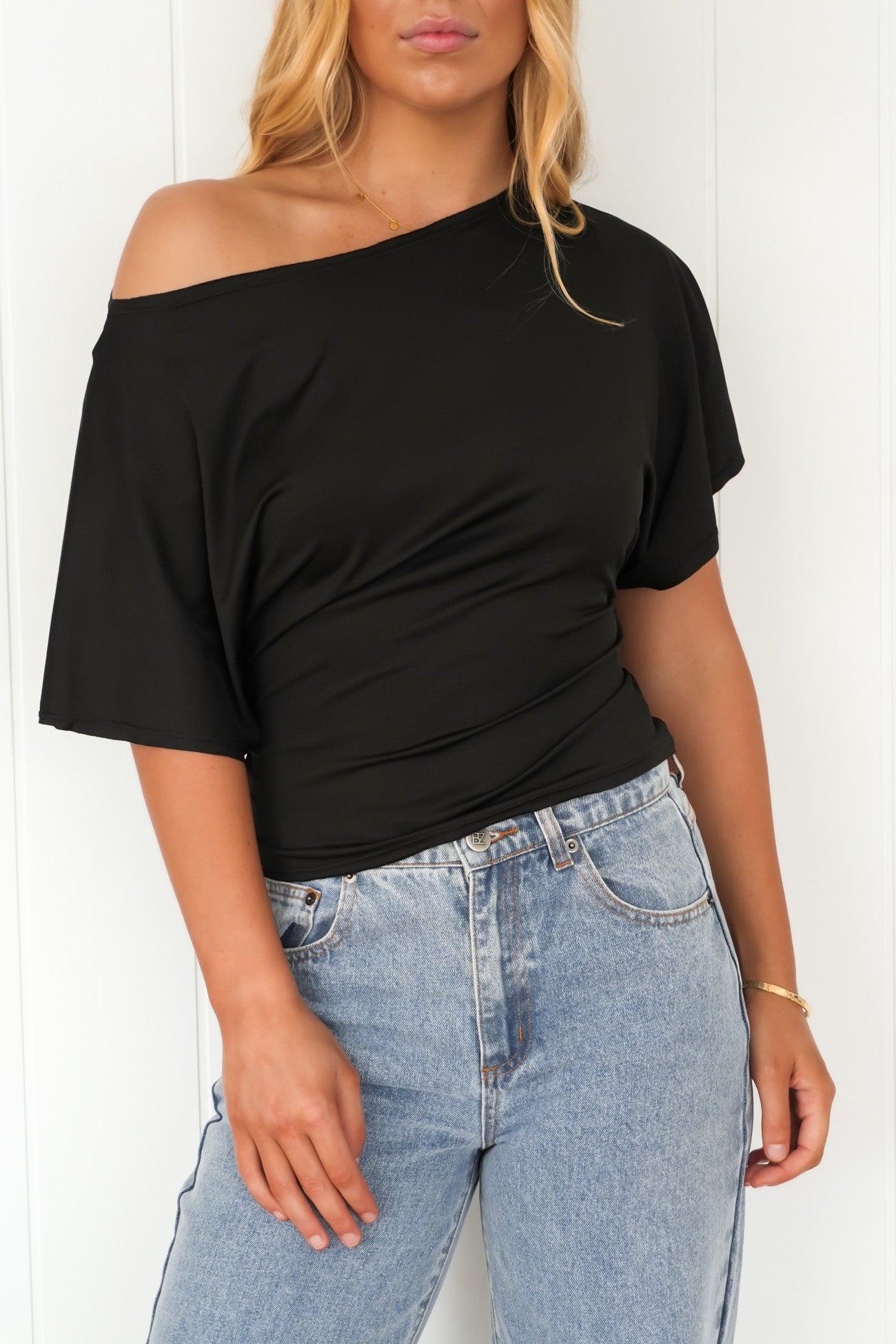 Siannah Tie Top Black