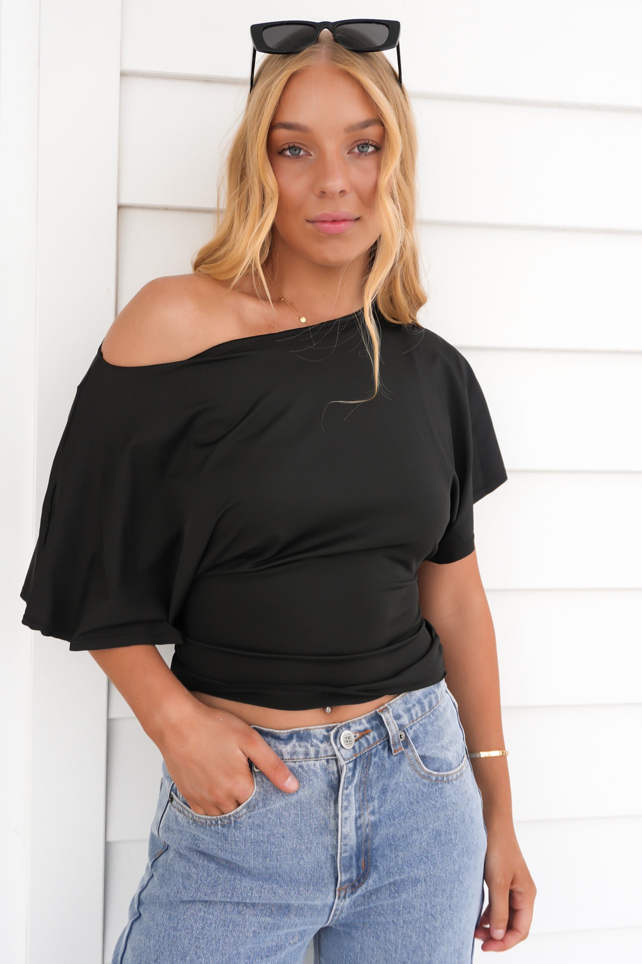 Siannah Tie Top Black