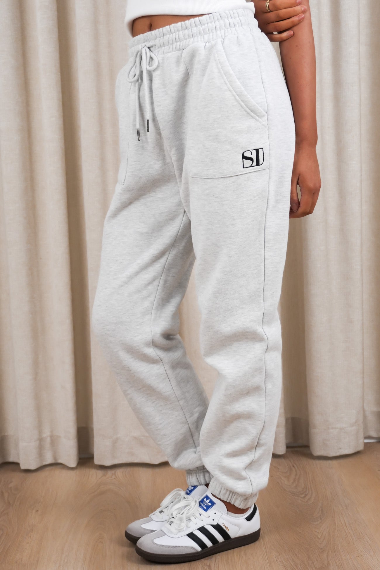 Silent Luxe Cuffed Trackpant Snow Marle