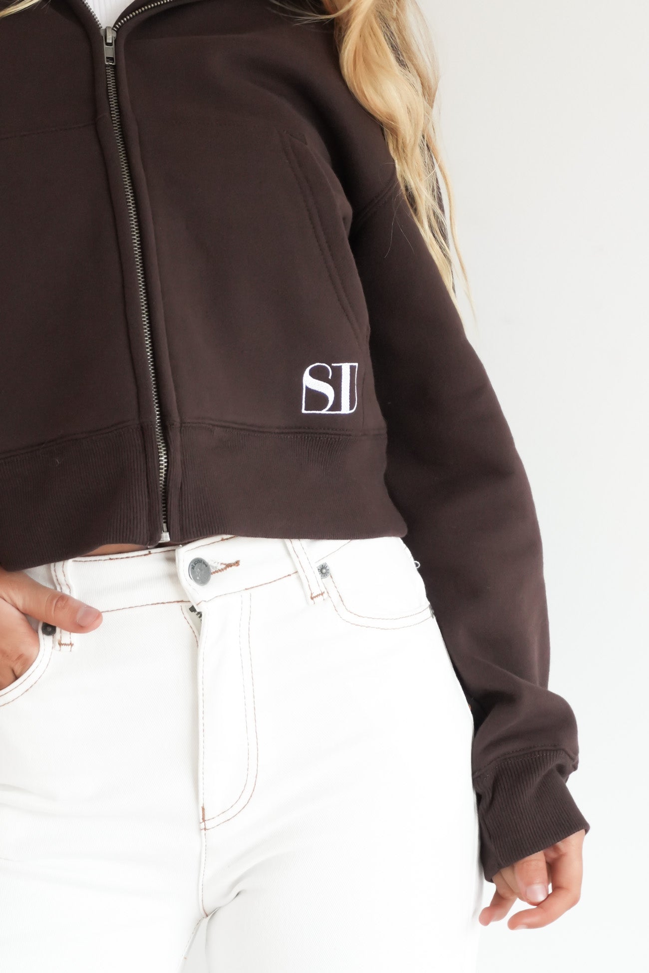 Silent Luxe Zip Thru Hoodie Chocolate