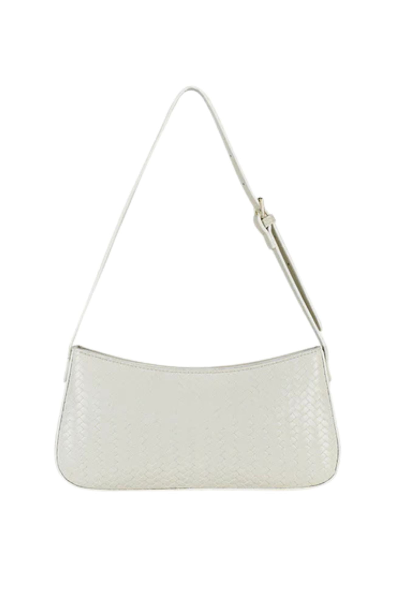 Smooch Bag White Weave Gold