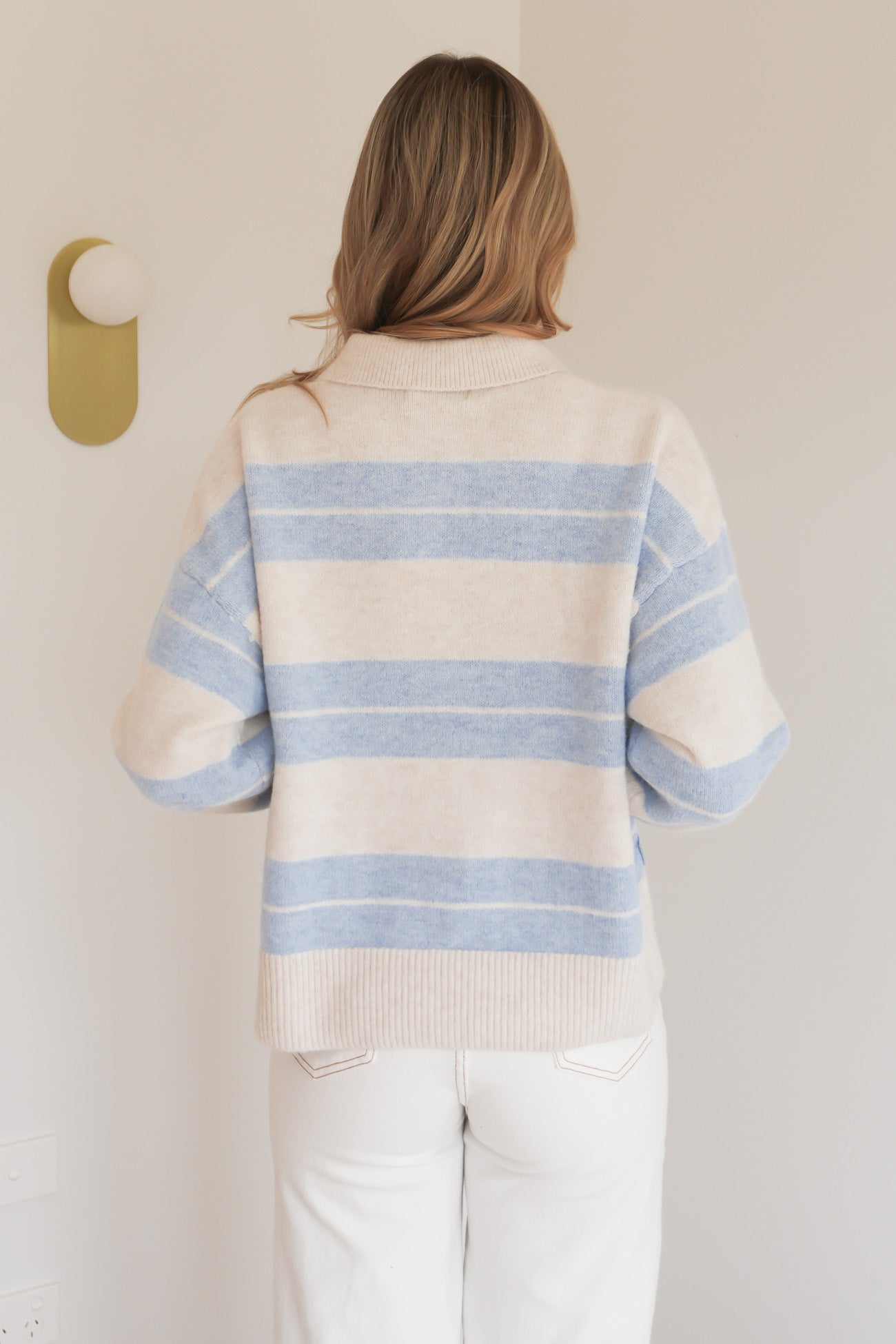 Sofia Stripe Polo Soft Blue