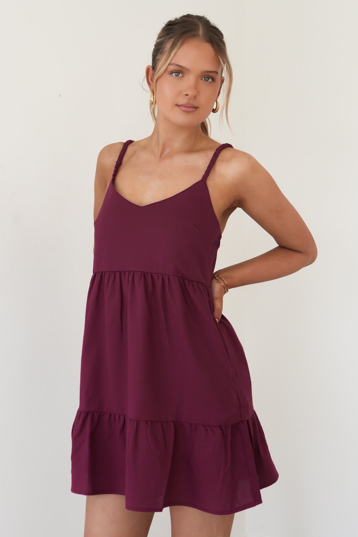 Soleil Mini Dress Wine